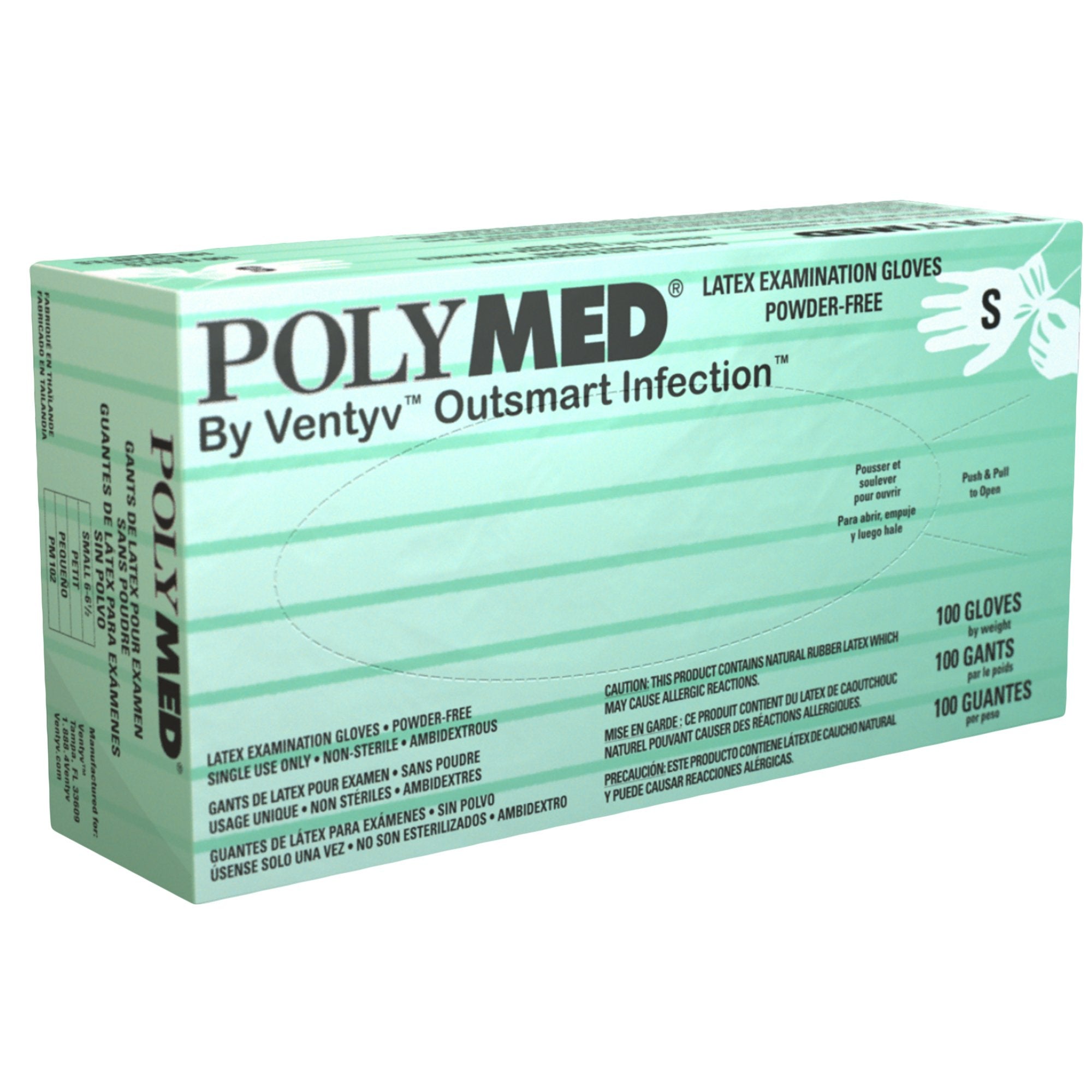 Polymed® Latex Exam Glove, Small, Ivory