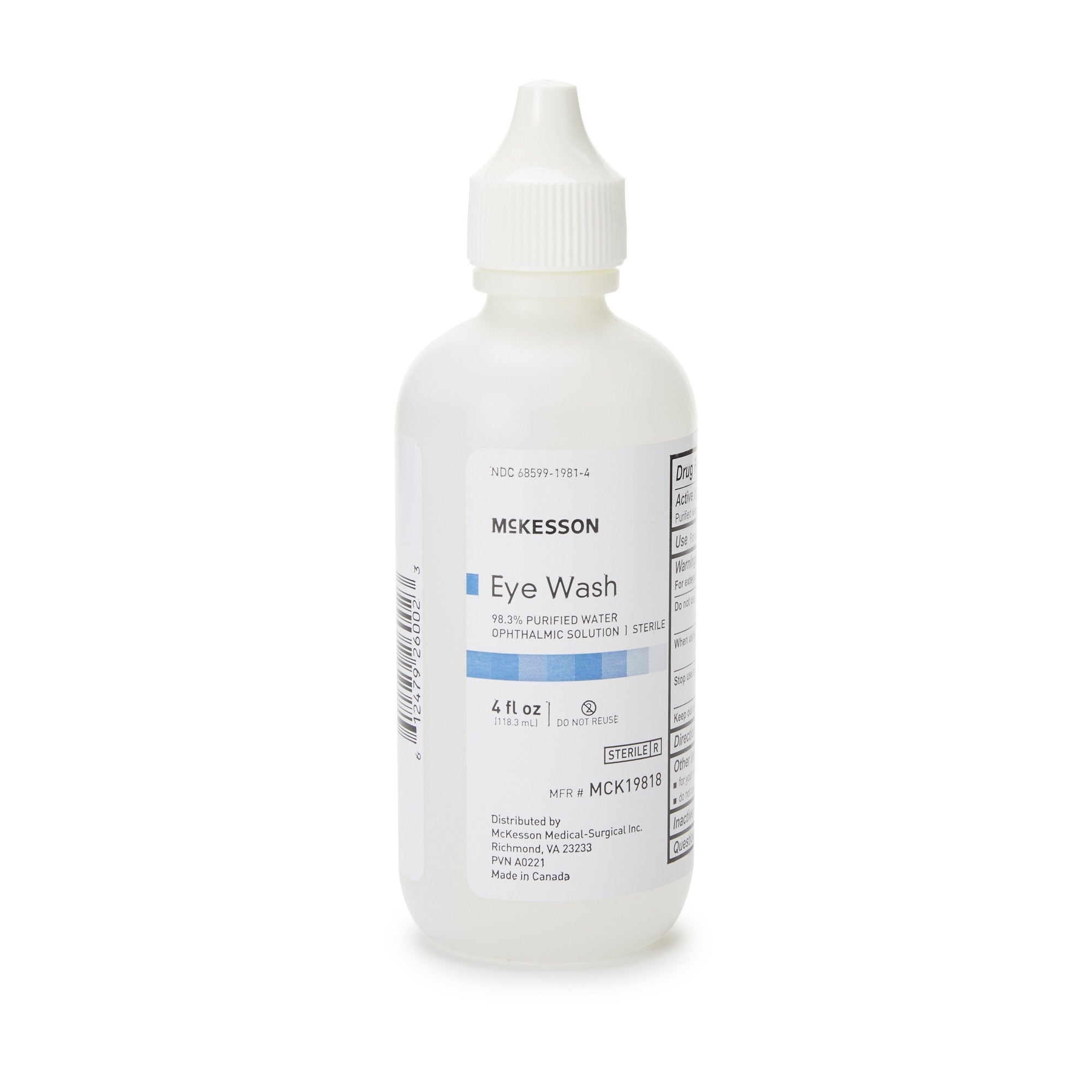 McKesson Eye Wash Solution, 4-ounce Squeeze Bottle