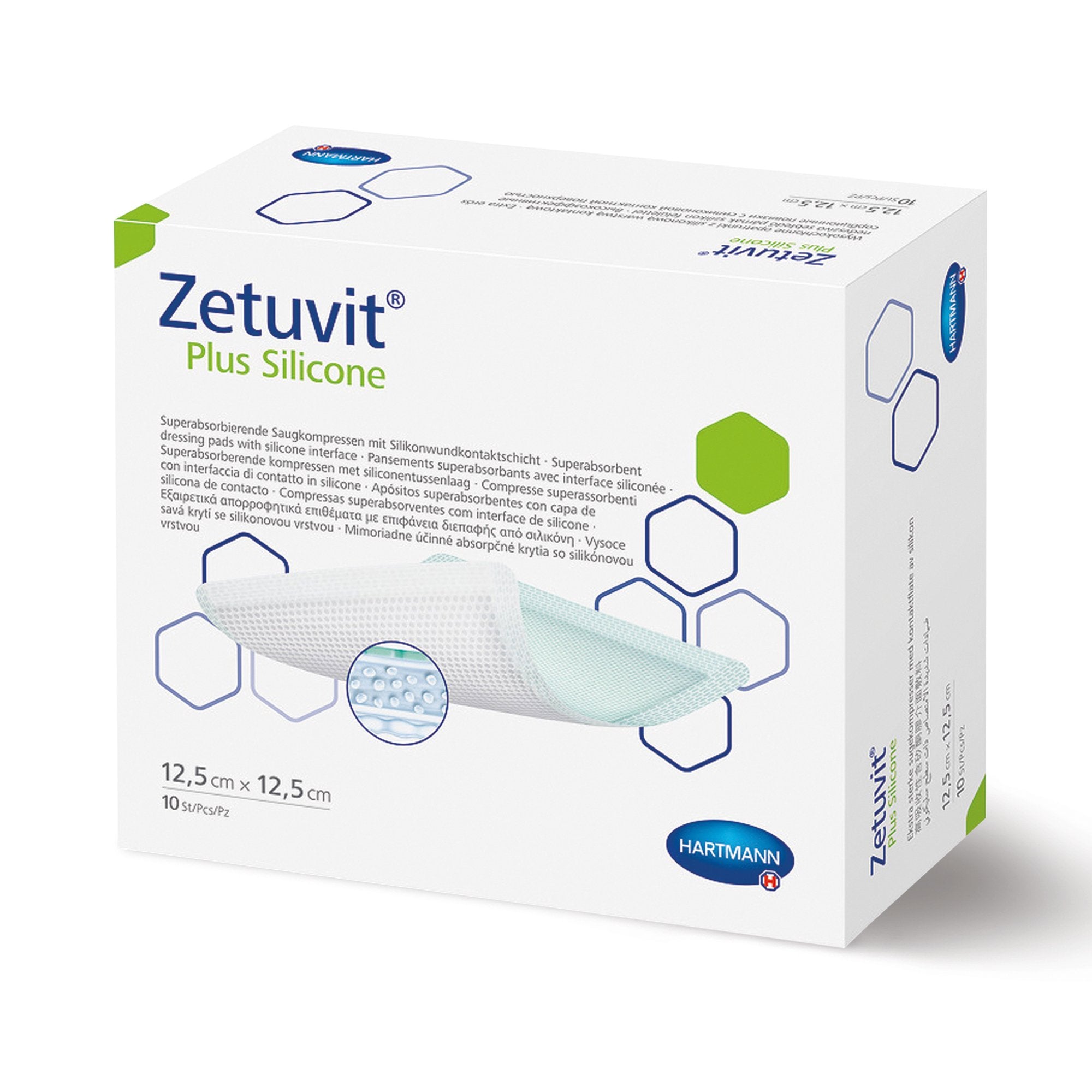 Zetuvit® Plus Silicone Super Absorbent Dressing, 5 x 5 Inch