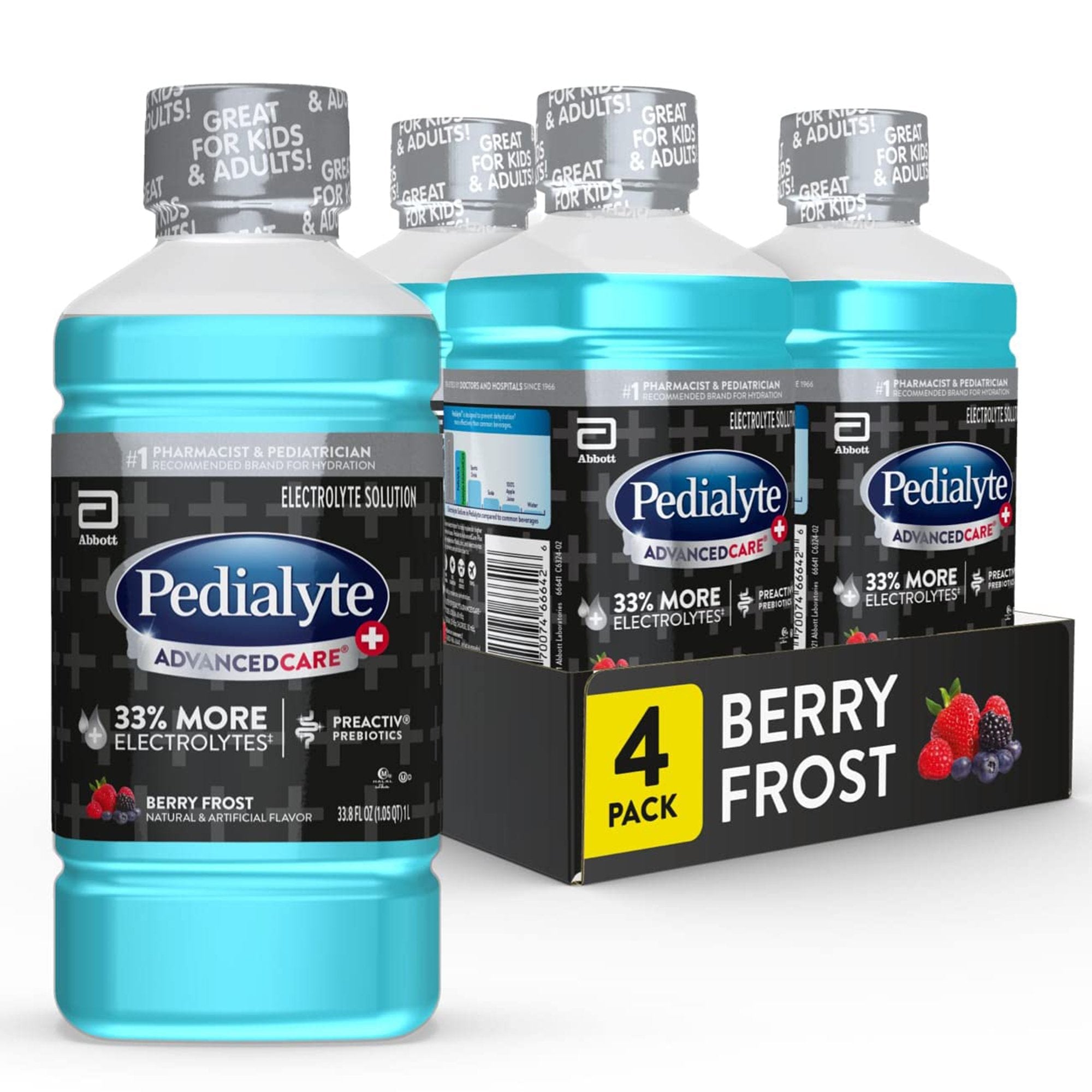 Oral Electrolyte Solution Pedialyte® AdvancedCare™ Plus Berry Frost Flavor 33.8 oz. Electrolyte