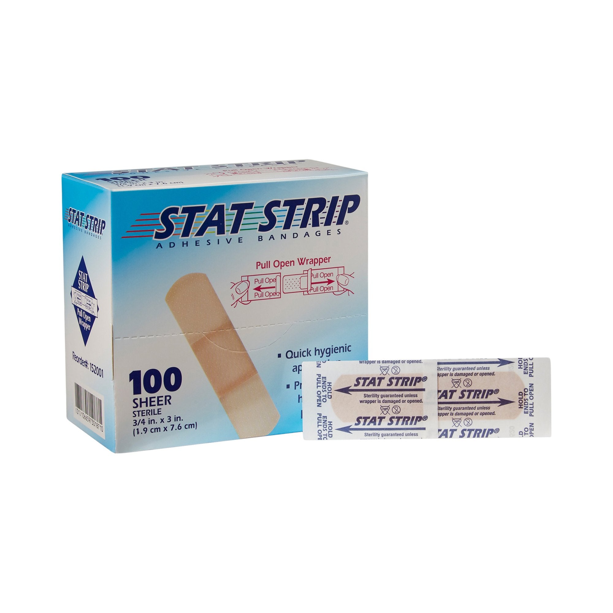 American® White Cross Stat Strip® Tan Adhesive Strip, ¾ x 3 Inch