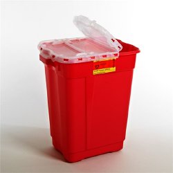 Sharps Container BD™ Red Base 23-1/2 H X 20 W X 14-3/4 D Inch Vertical Entry 17 Gallon