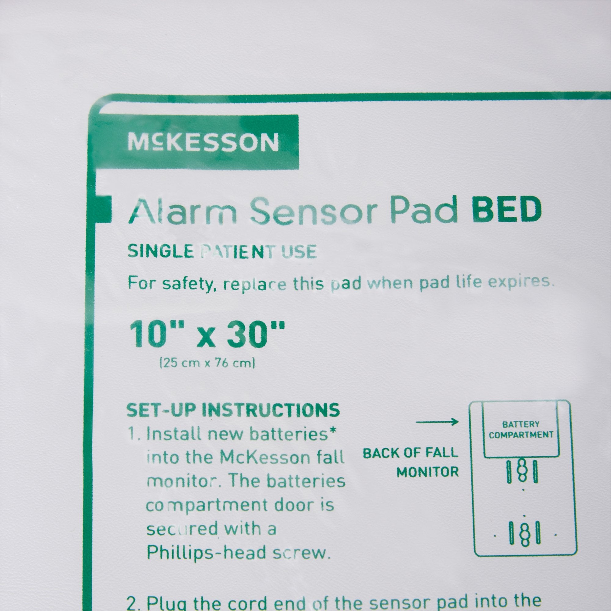 McKesson Bed Alarm Sensor Pad, 10 x 30 Inch