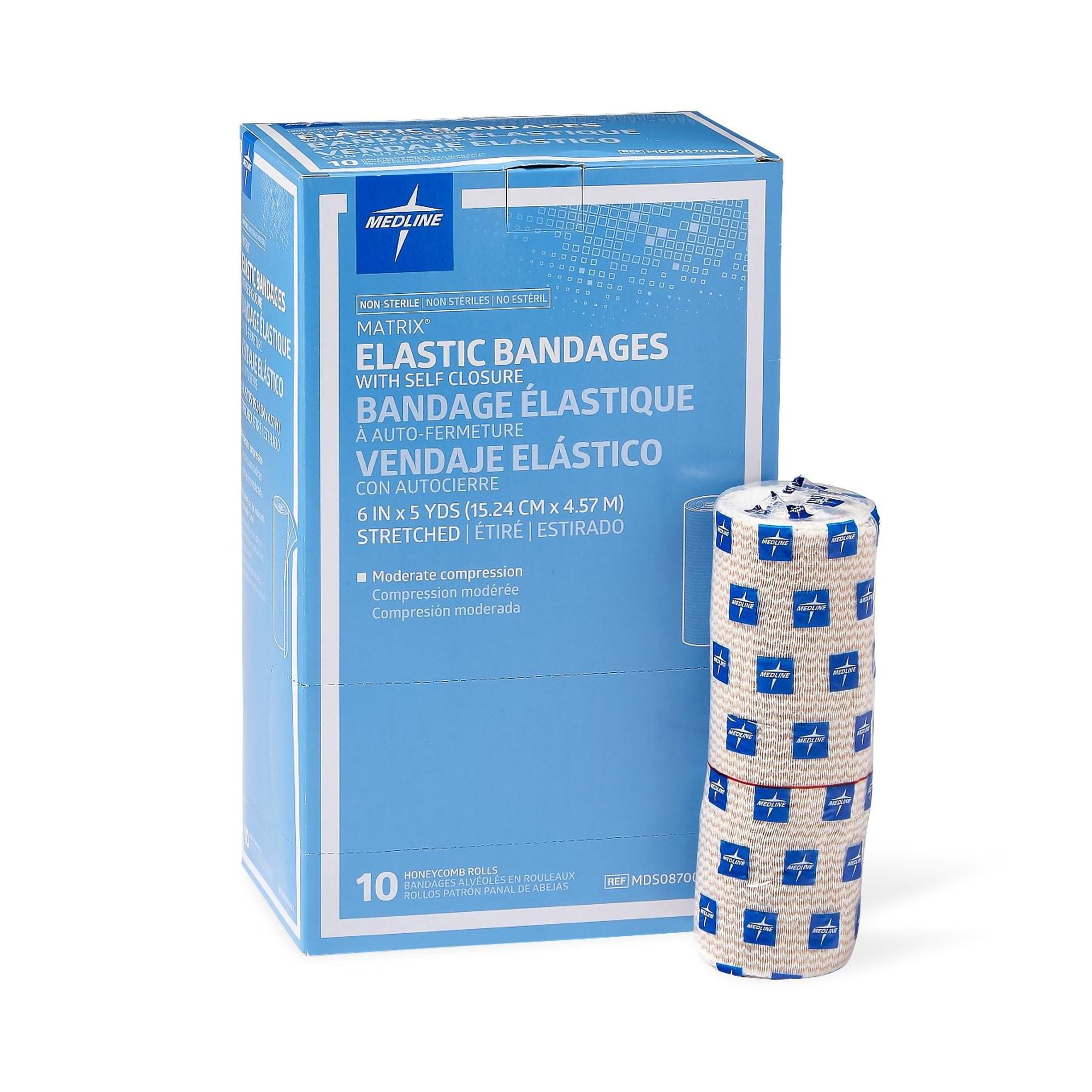 Matrix Double Hook and Loop Closure Elastic Bandage, 6 Inch x 5 Yard