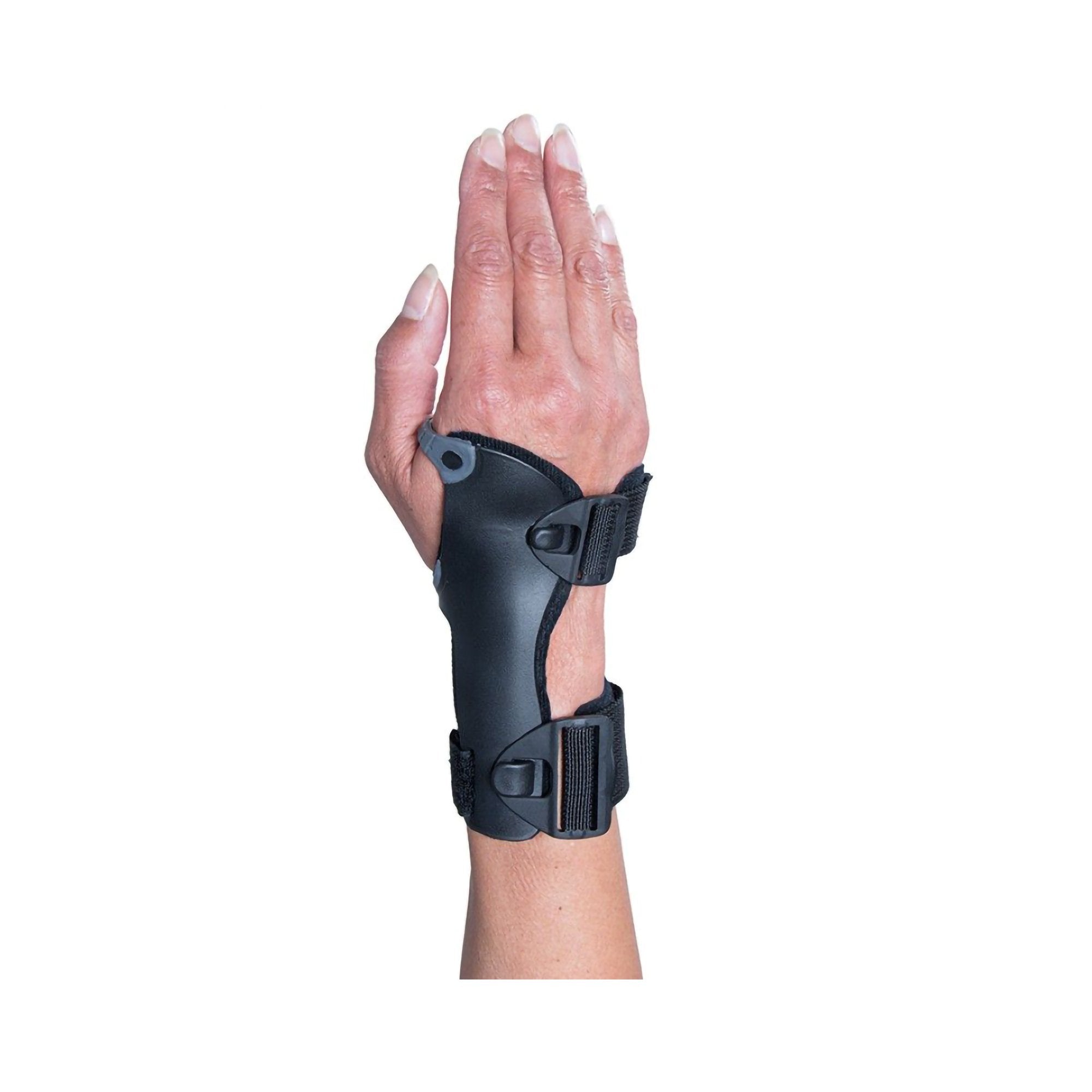 Wrist Splint Ossur® Exoform® Carpal Tunnel Low Profile Plastic / Nylon Left Hand Black / Blue / Gray Small