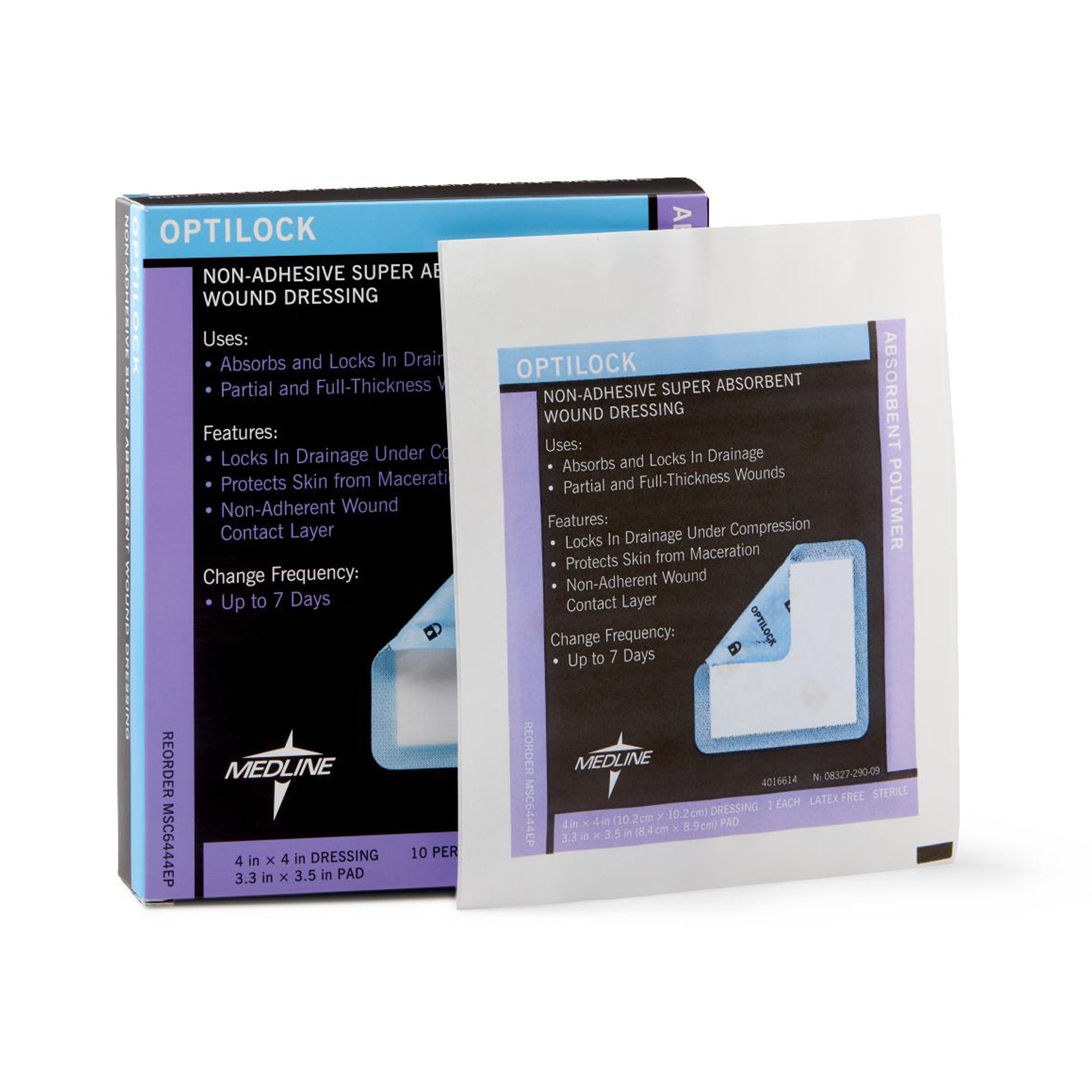 Optilock Super Absorbent Dressing, 4 x 4 Inch