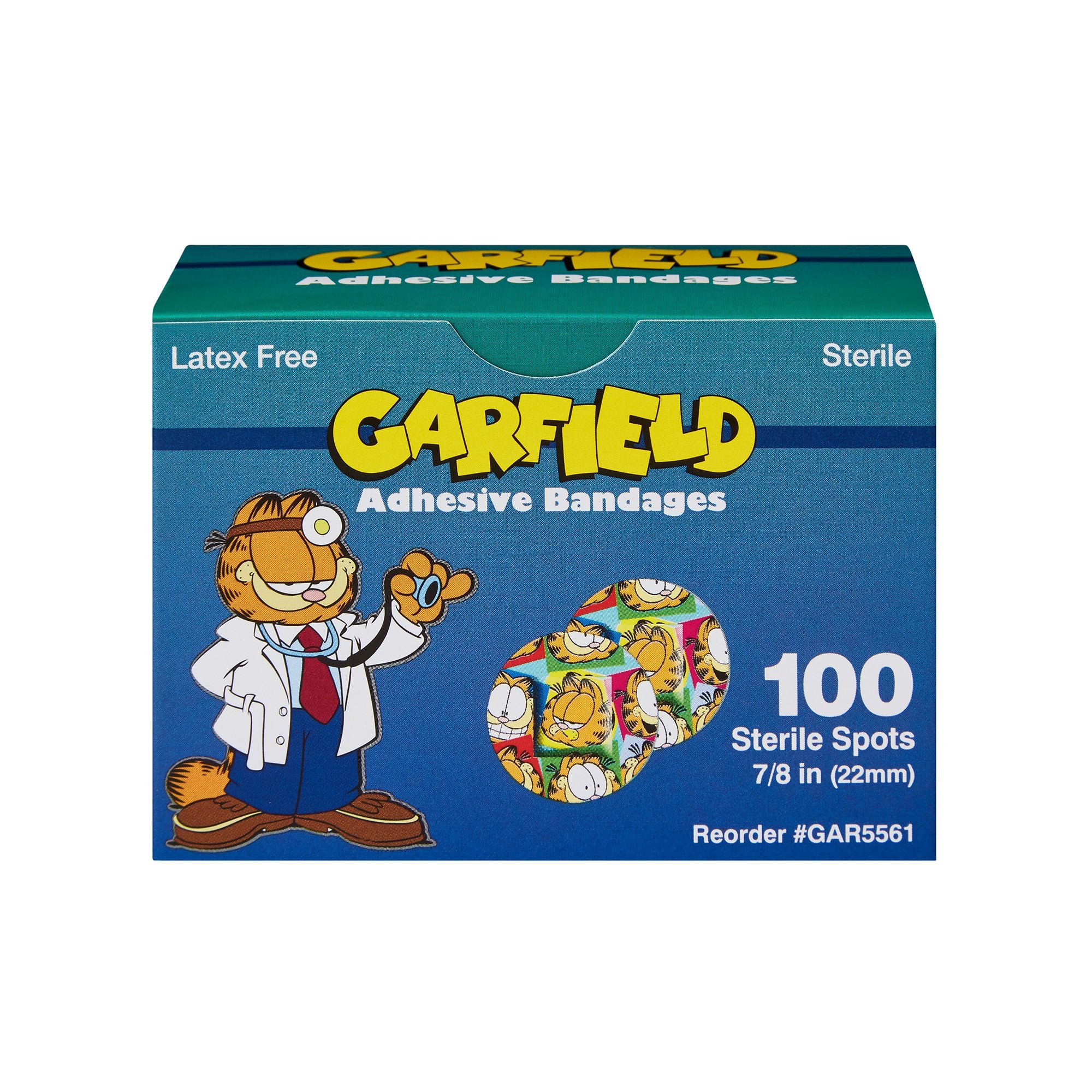 ASO Round Kid Design (Garfield) Adhesive Spot Bandage, 7/8 Inch