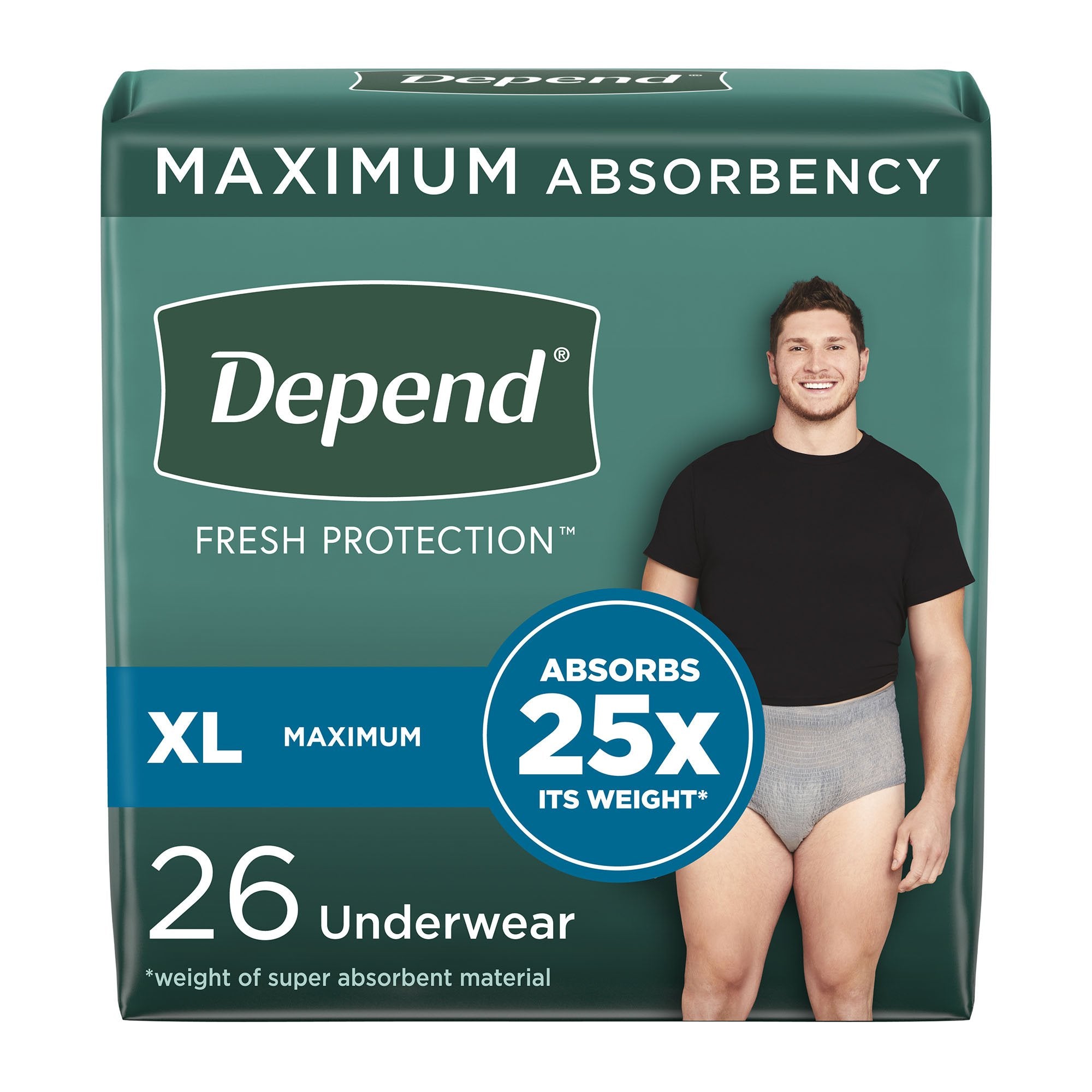 Depend® Fresh Protection™ Mens Maximum Absorbency Underwear, X-Large, 26 ct.
