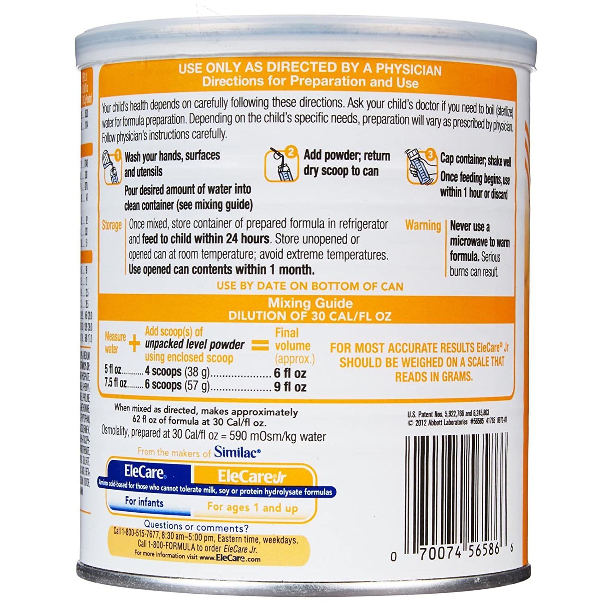 Pediatric Oral Supplement EleCare® Jr Vanilla Flavor 14.1 oz. Can Powder Amino Acid Protein Maldigestion