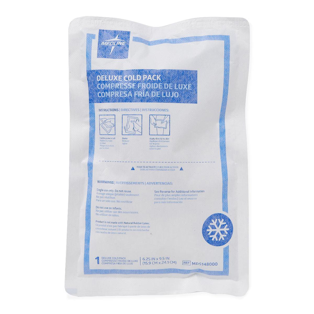 Instant Cold Pack with Cover Medline Deluxe General Purpose 6-1/4 X 9-1/2 Inch Disposable