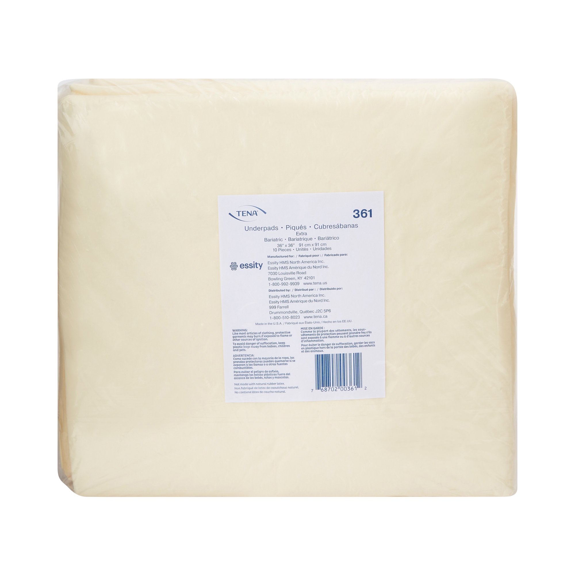 TENA Underpad Extra, 36" x 36", Disposable, Light Absorbency