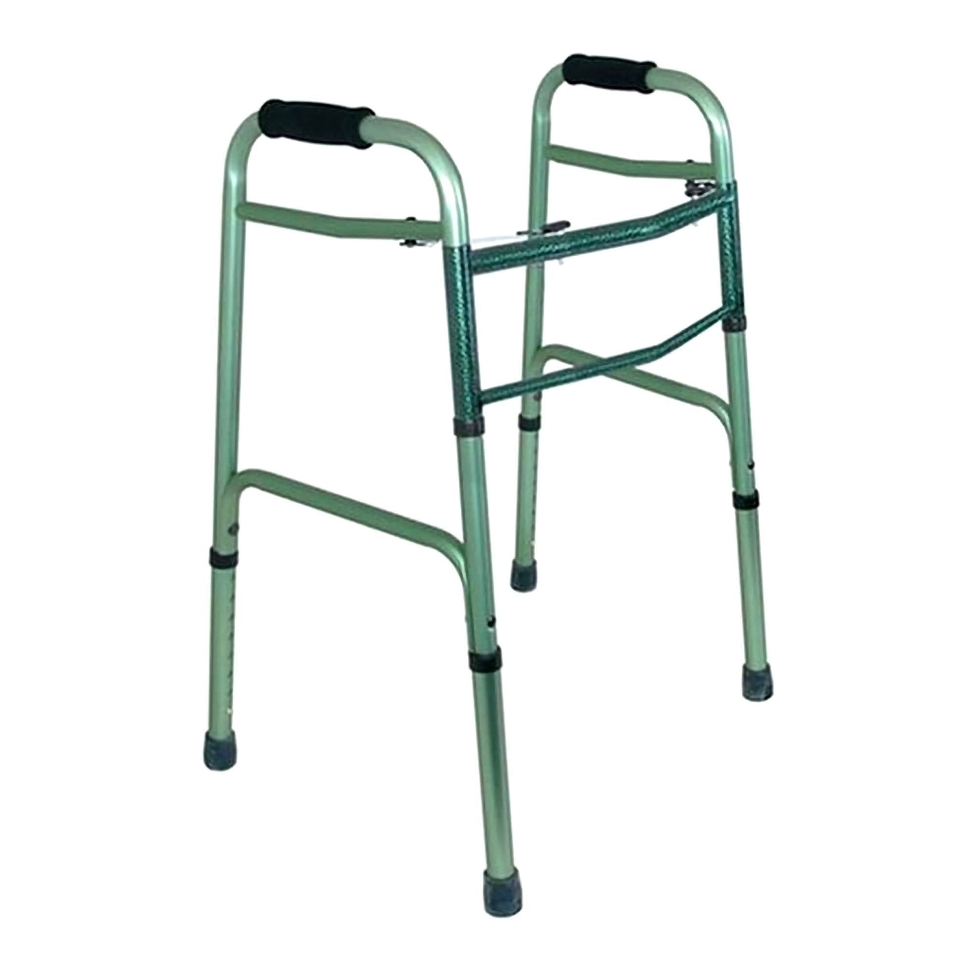 Dual Release Folding Walker Aluminum Frame 250 lbs. Weight Capacity 32 to 38 Inch Height