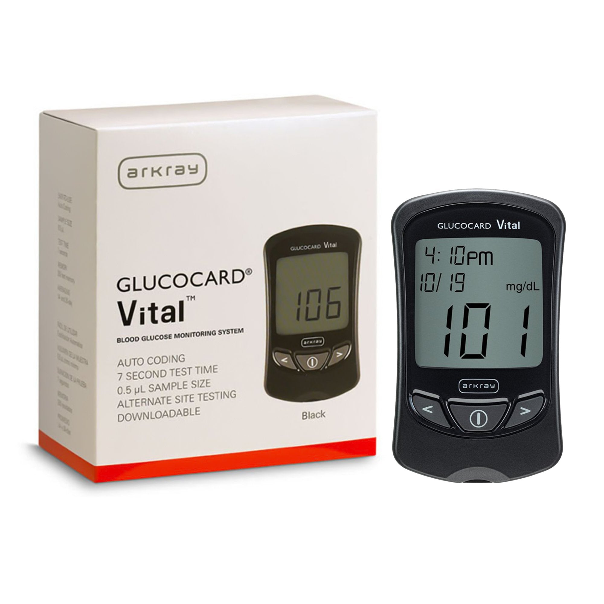 Blood Glucose Meter Glucocard® Vital™ 7 Second Results Stores up to 250 Results No Coding Required