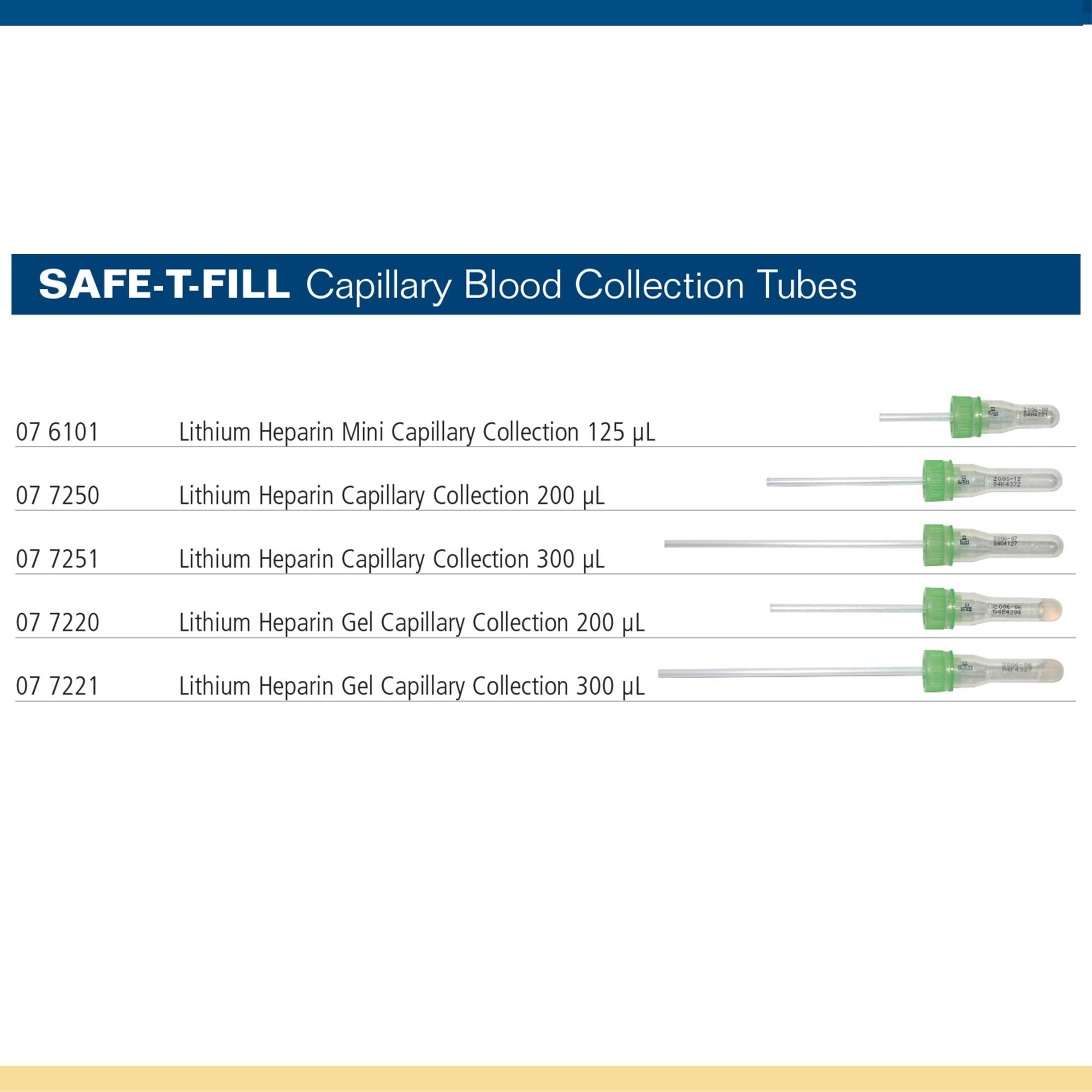 Safe-T-Fill® Capillary Blood Collection Tube, 125 µL, 1.1 mm Diameter