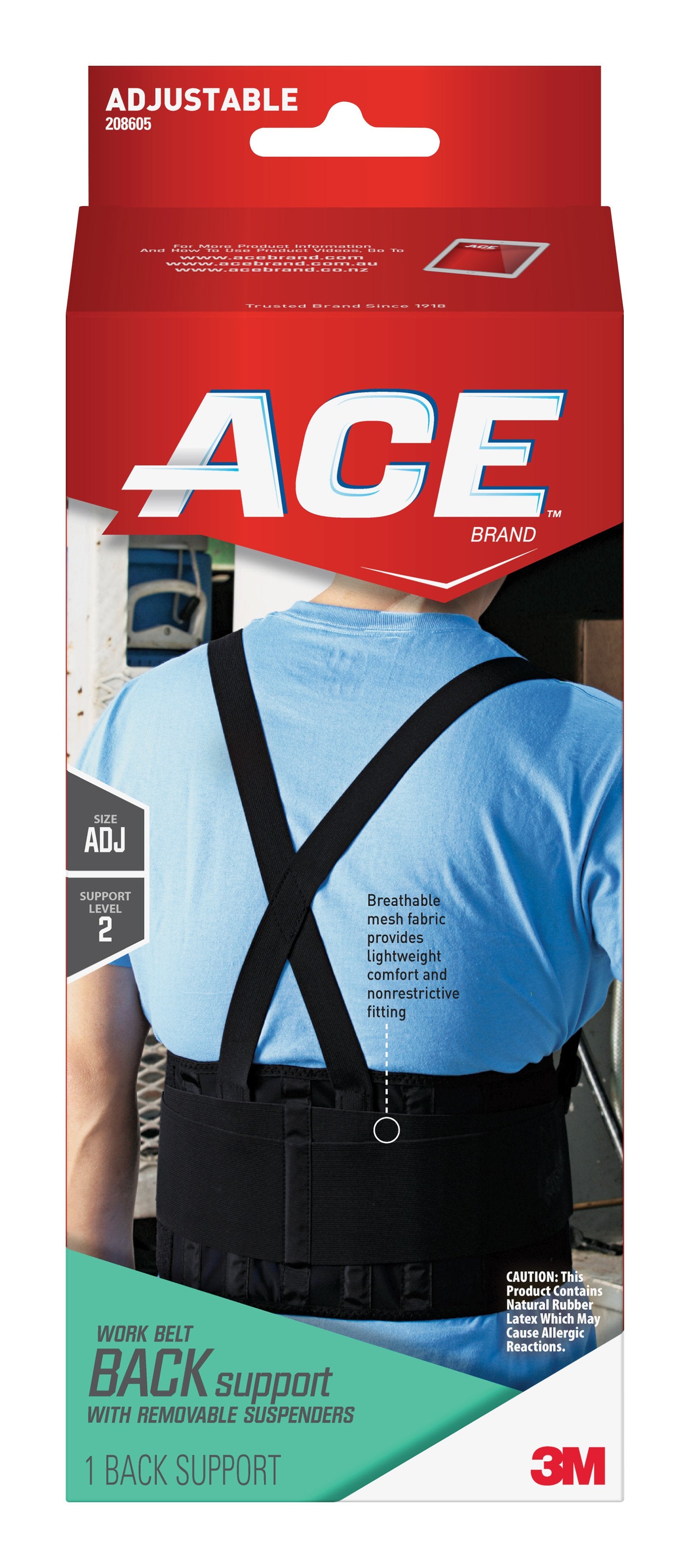 3M™ Ace™ Back Support Belt, Adjustable, One Size Fits Most