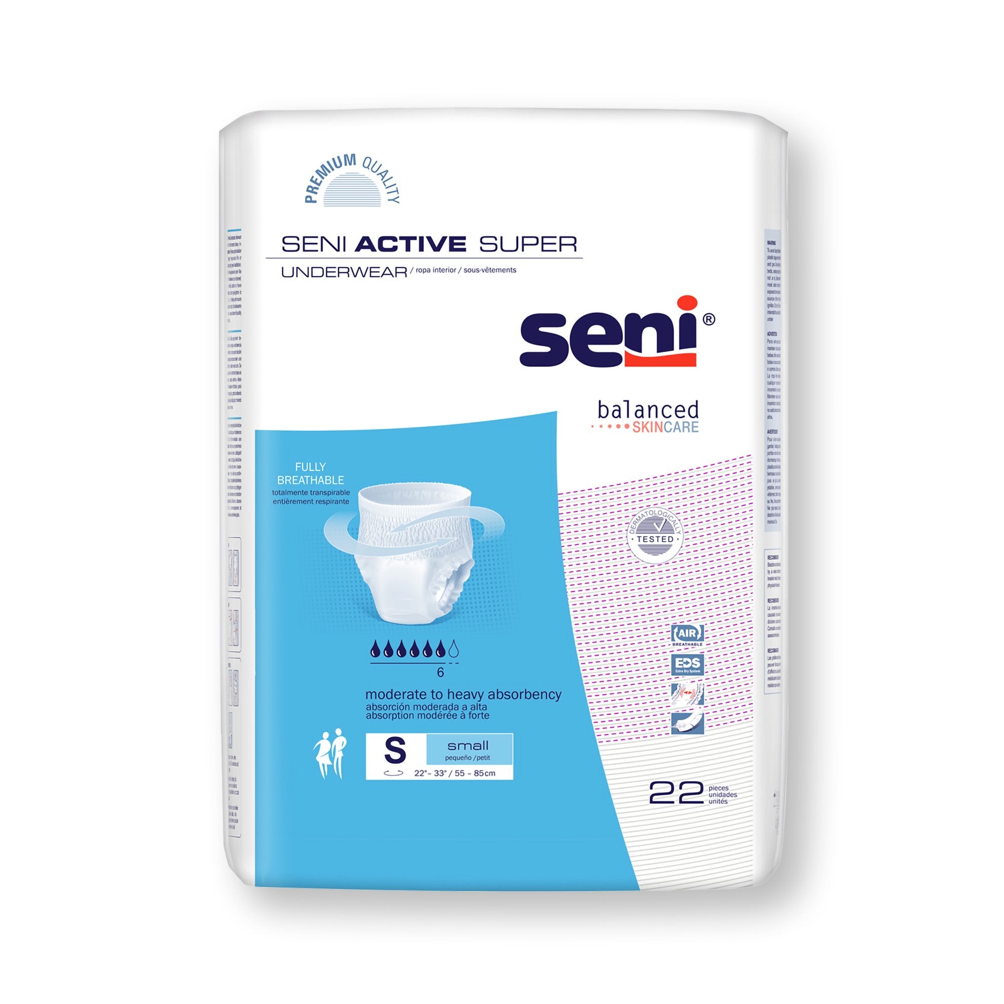 Seni® Active Super Moderate to Heavy Absorbent Underwear, Small
