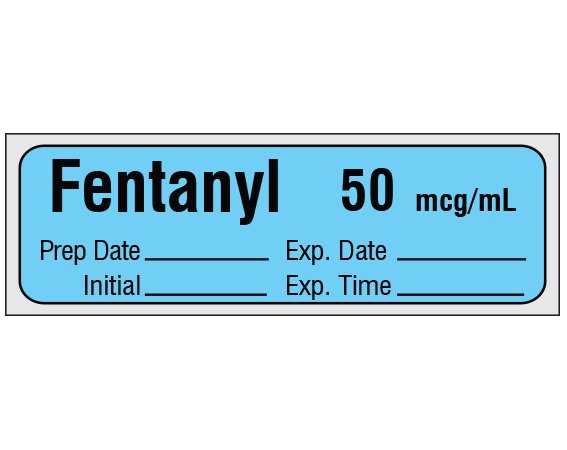 Drug Label Shamrock Anesthesia Label FENTANYL 50 mcg / mL / Prep Date _____ Exp. Date _____ / Initial _____ Exp. Time _____ Blue 1/2 X 1 Inch