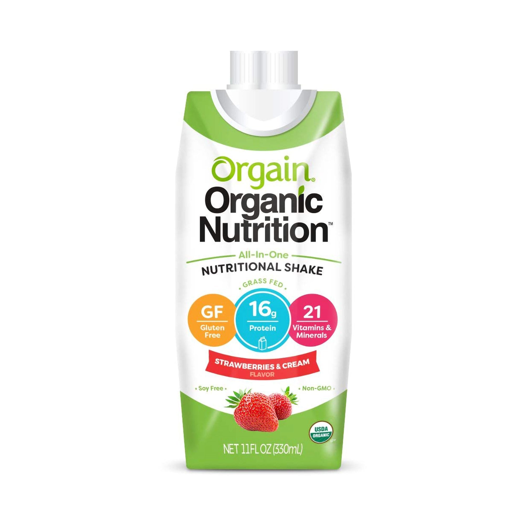 Orgain® Organic Nutrition™ Strawberry Nutritional Shake, 11-ounce carton