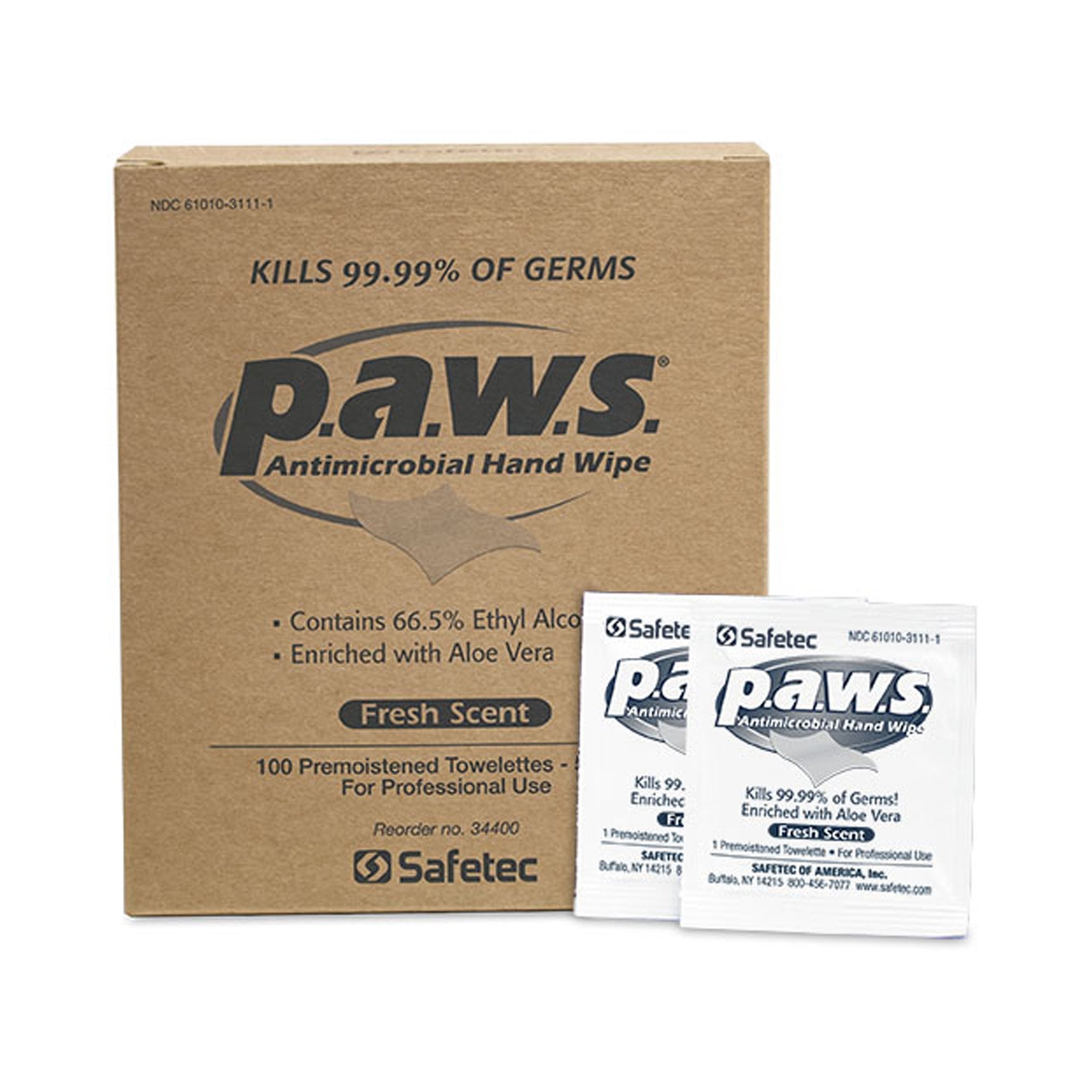 P.A.W.S. Hand Sanitizing Wipes, Individual Packets