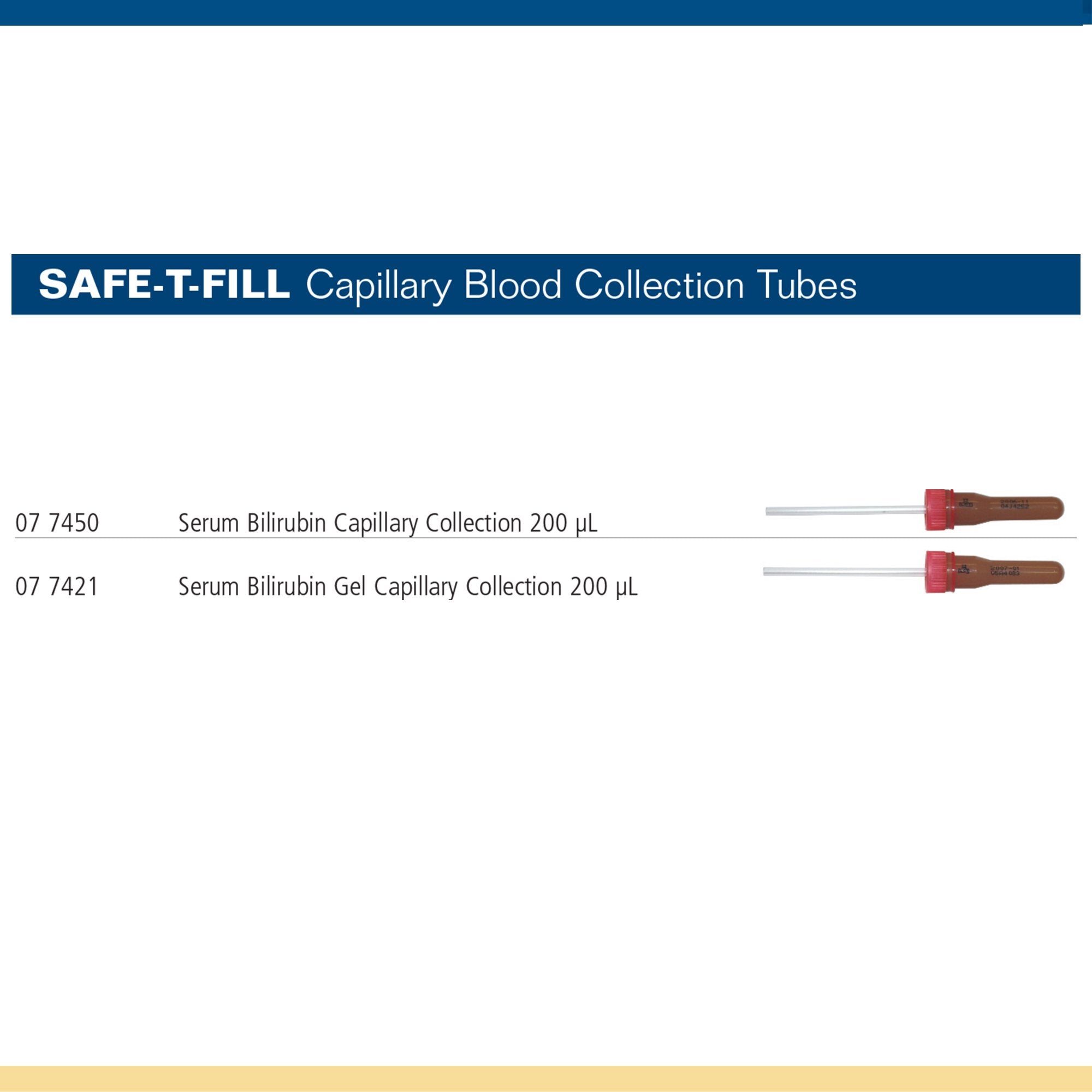 Safe-T-Fill® Capillary Blood Collection Tube, 200 µL, 10.8 x 46.6 mm