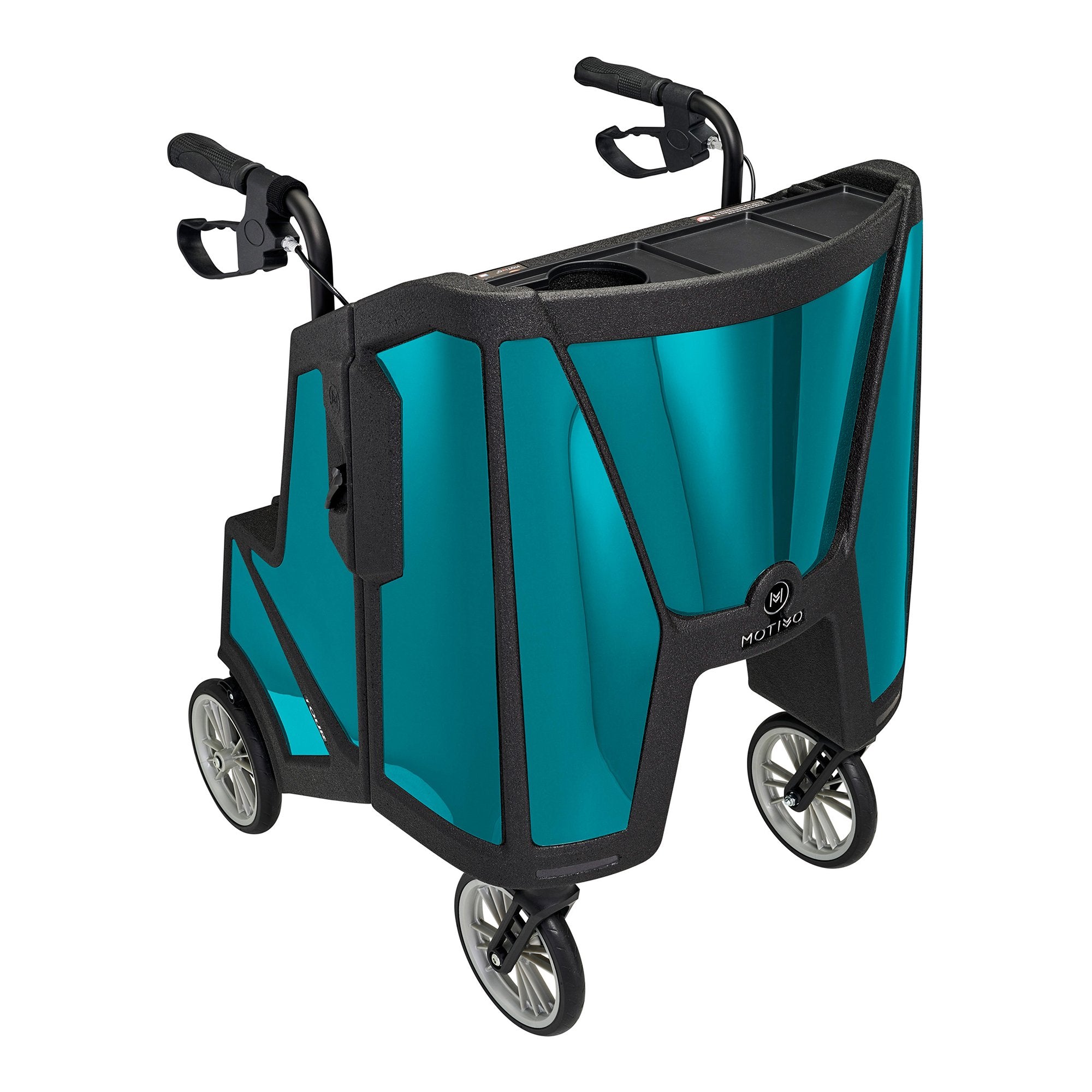 Tour Four-Wheel Rollator, 31 to 37 Inch Handle Height, Ocean Teal