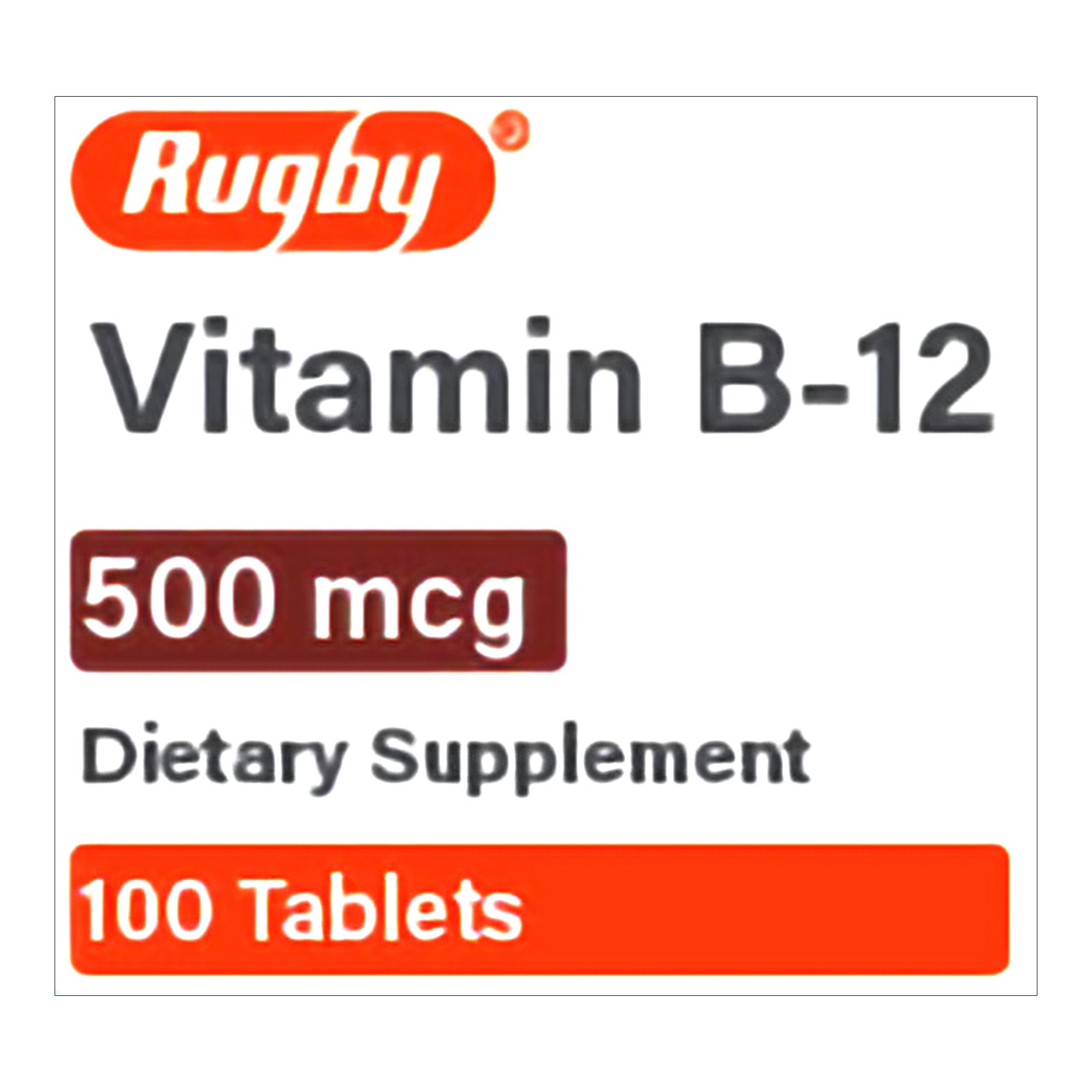 Vitamin Supplement Vitamin B12 500 mcg Strength Tablet 100 per Bottle