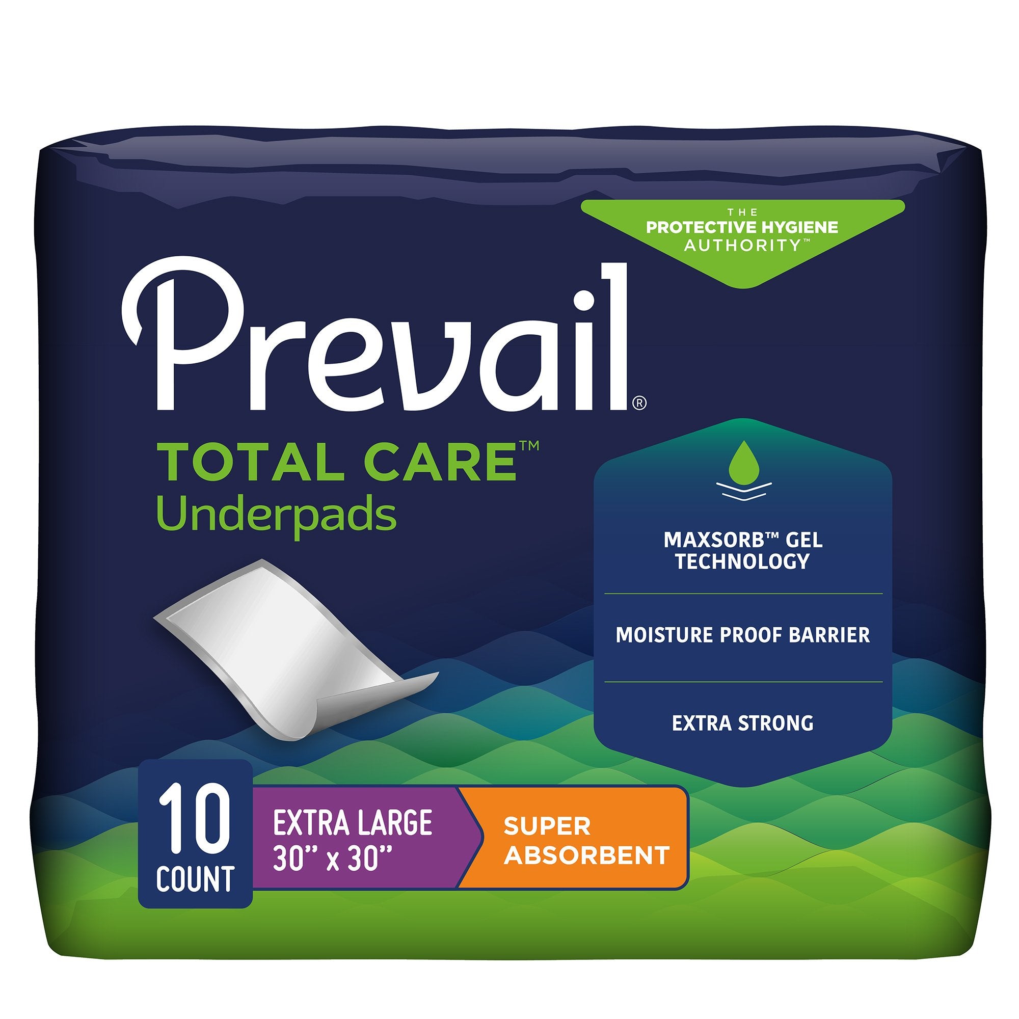 Prevail® Total Care™ Super Absorbent Polymer Underpad, 30 x 30 Inch