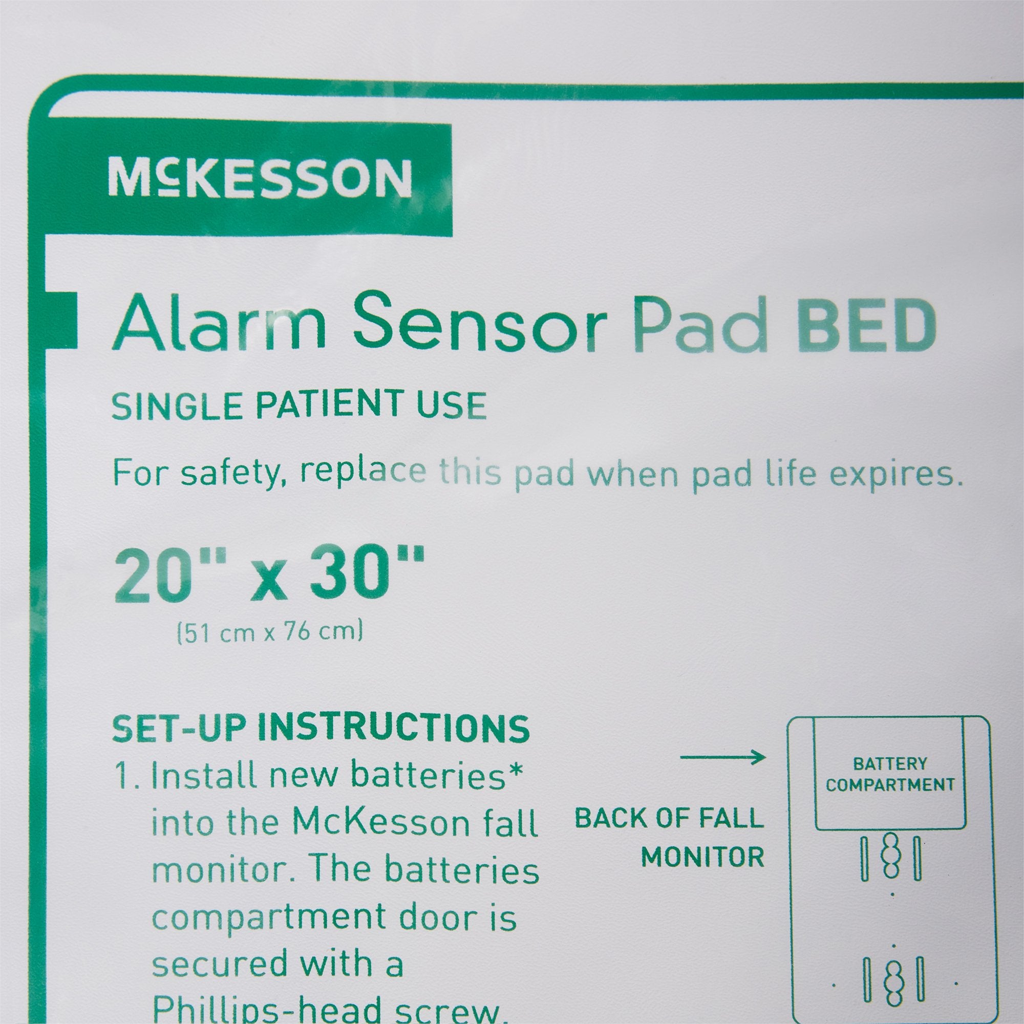 McKesson Bed Alarm Sensor Pad, 20 x 30 Inch