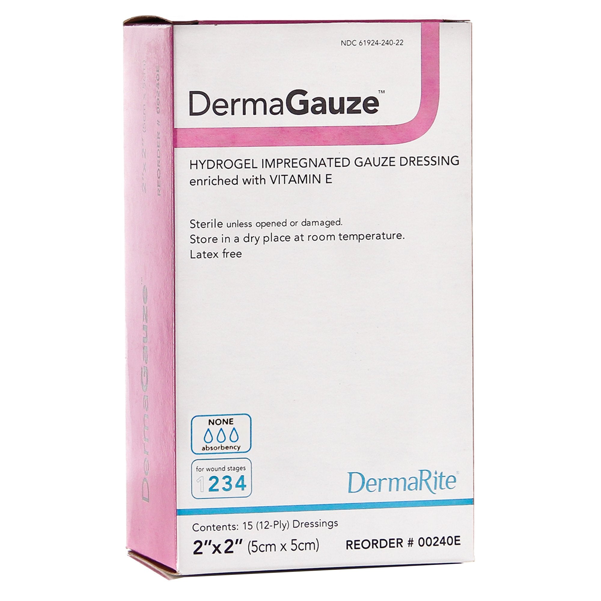 Hydrogel Wound Dressing DermaGauze® Impregnated 2 X 2 Inch Impregnated Sterile