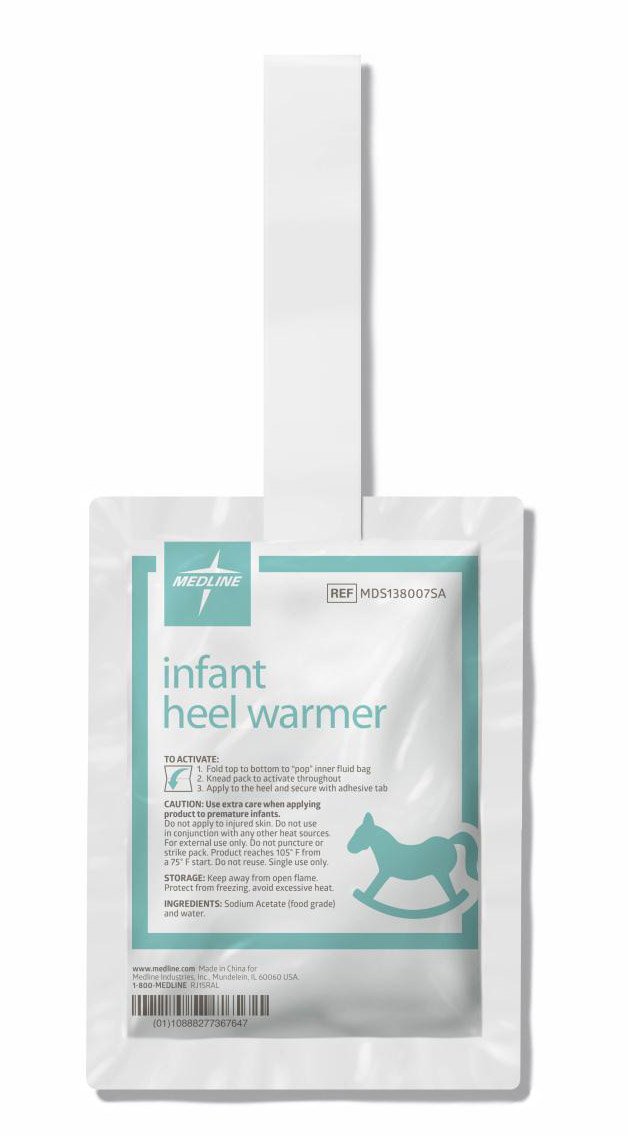 Instant Infant Heel Warmer Medline Heel One Size Fits Most Plastic Cover / Gel Disposable