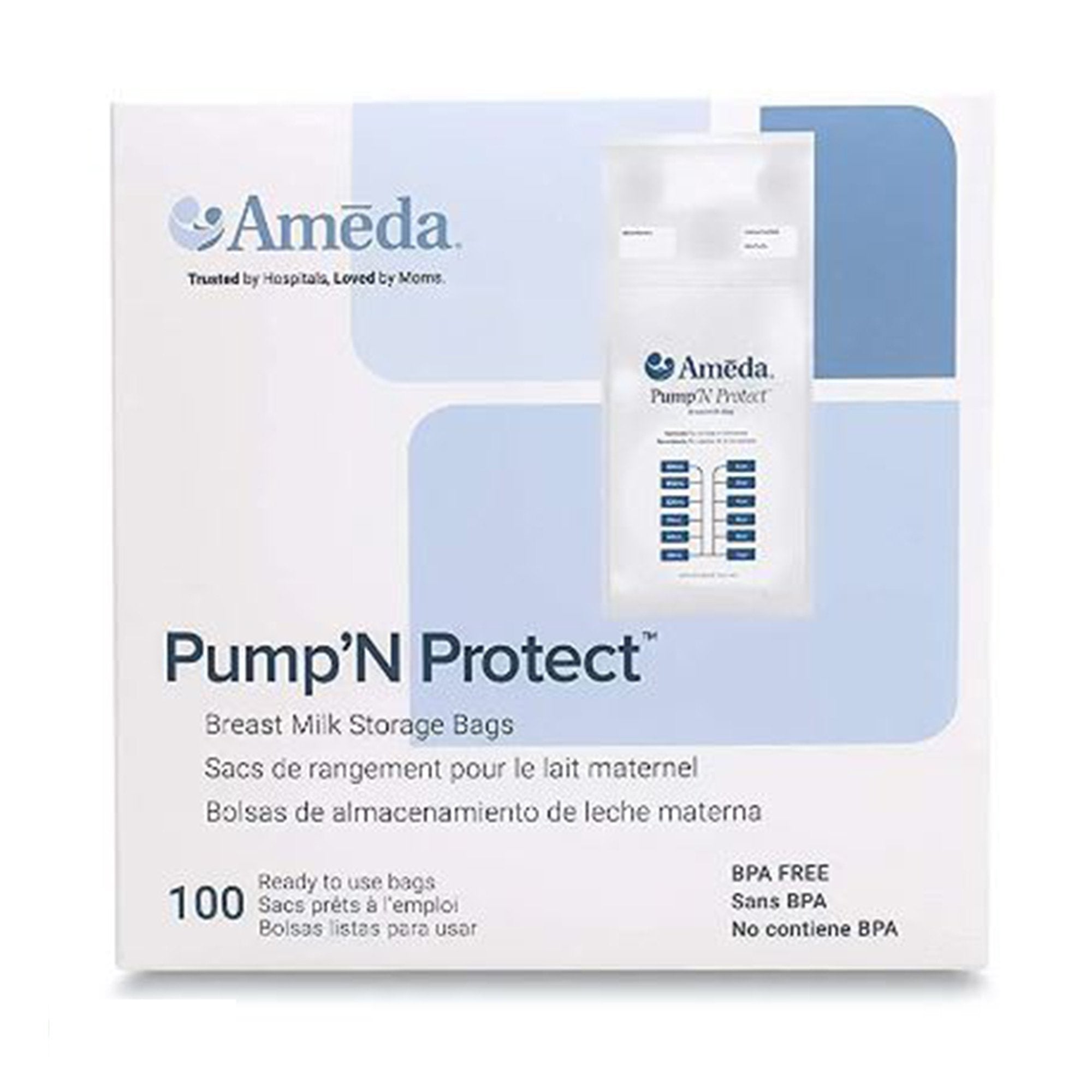 Breast Milk Storage Bag Ameda® Pump 'N Protect™ 6 oz. Plastic