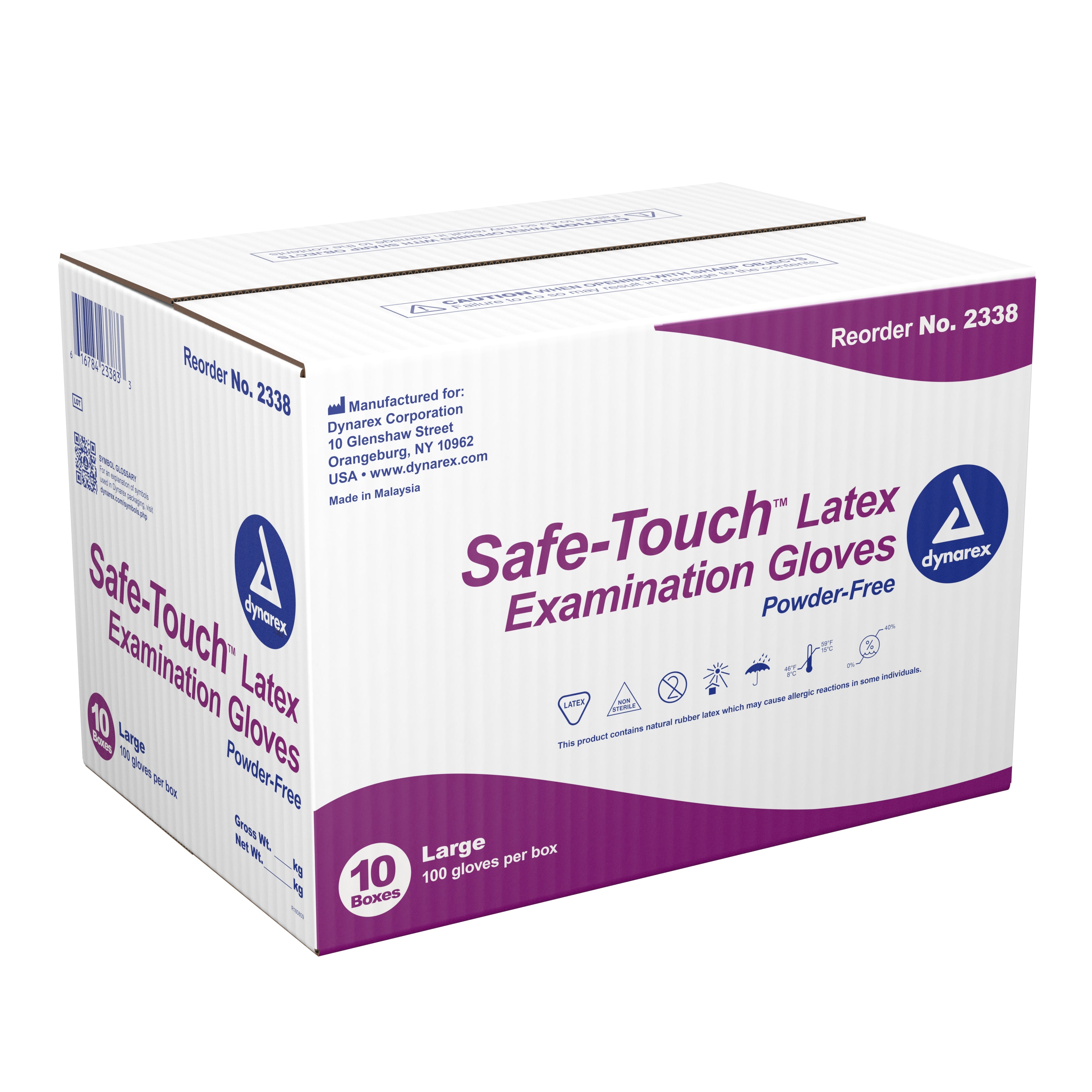 Safe-Touch™ Latex Exam Glove, Large, Ivory