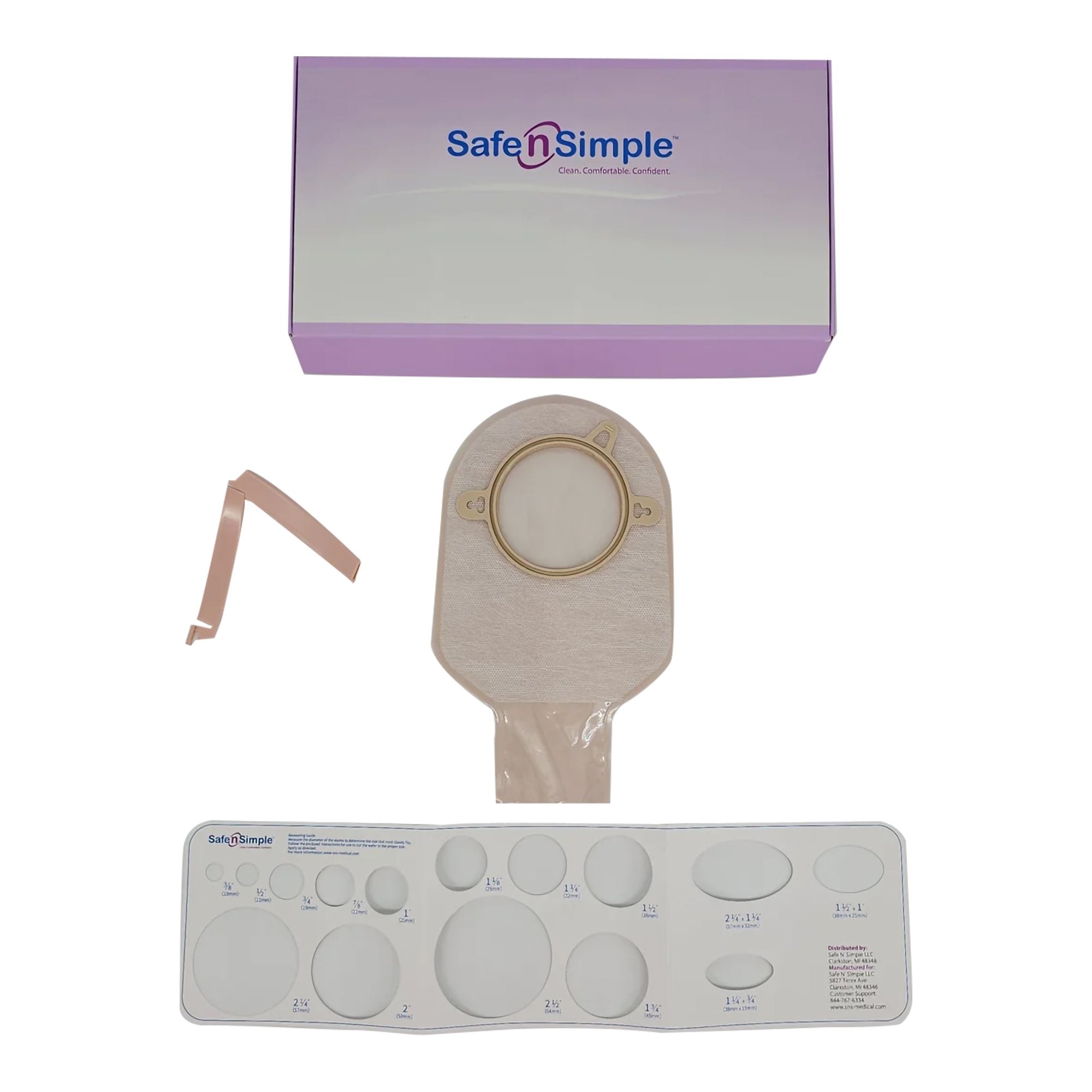 Ostomy Pouch Safe n' Simple Two-Piece System 9 Inch Length Without Barrier Drainable