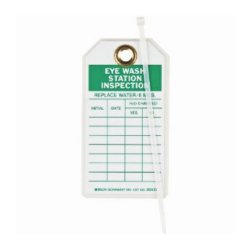 Equipment Tag Brady™ Inspection for Eye Wash Station Green / White 3 X 5-3/4 Inch 3 X 5-3/4 Inch Polyester 10 per Pack