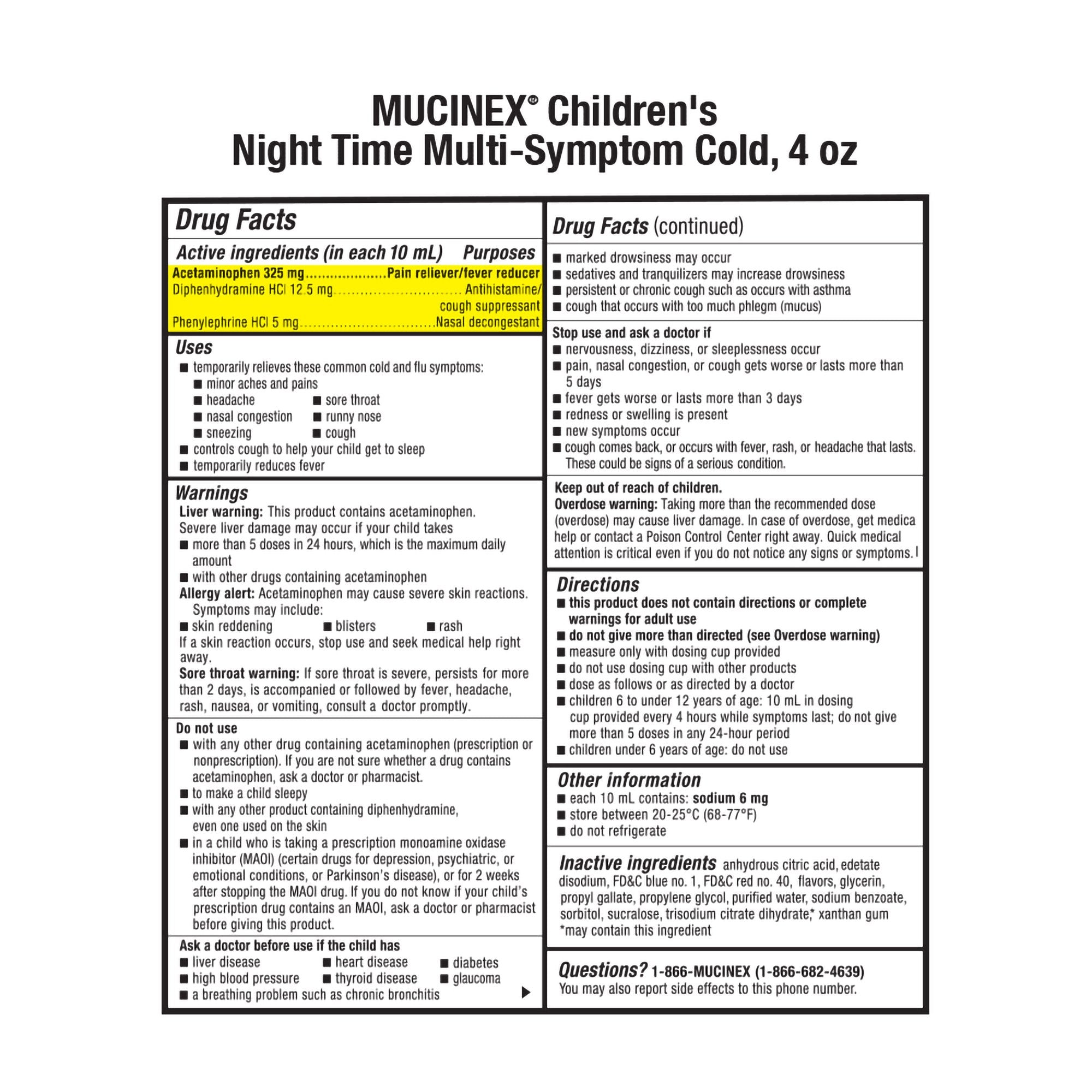 Children's Cold and Cough Relief Mucinex® Night Time Liquid 4 oz.