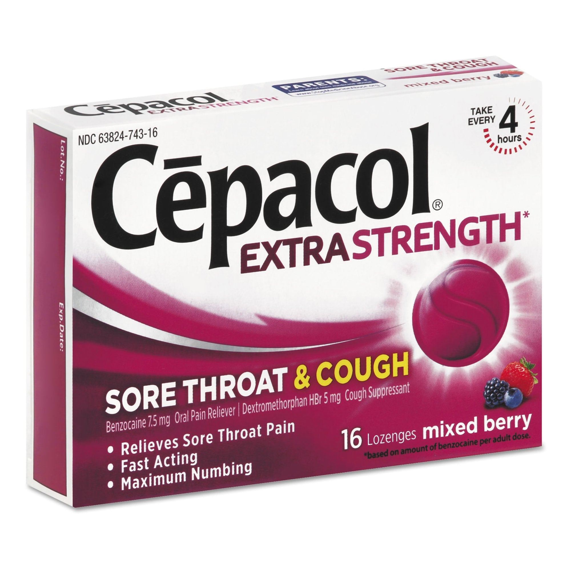 Cepacol® Extra Strength Sore Throat & Cough Lozenges Mixed Berry