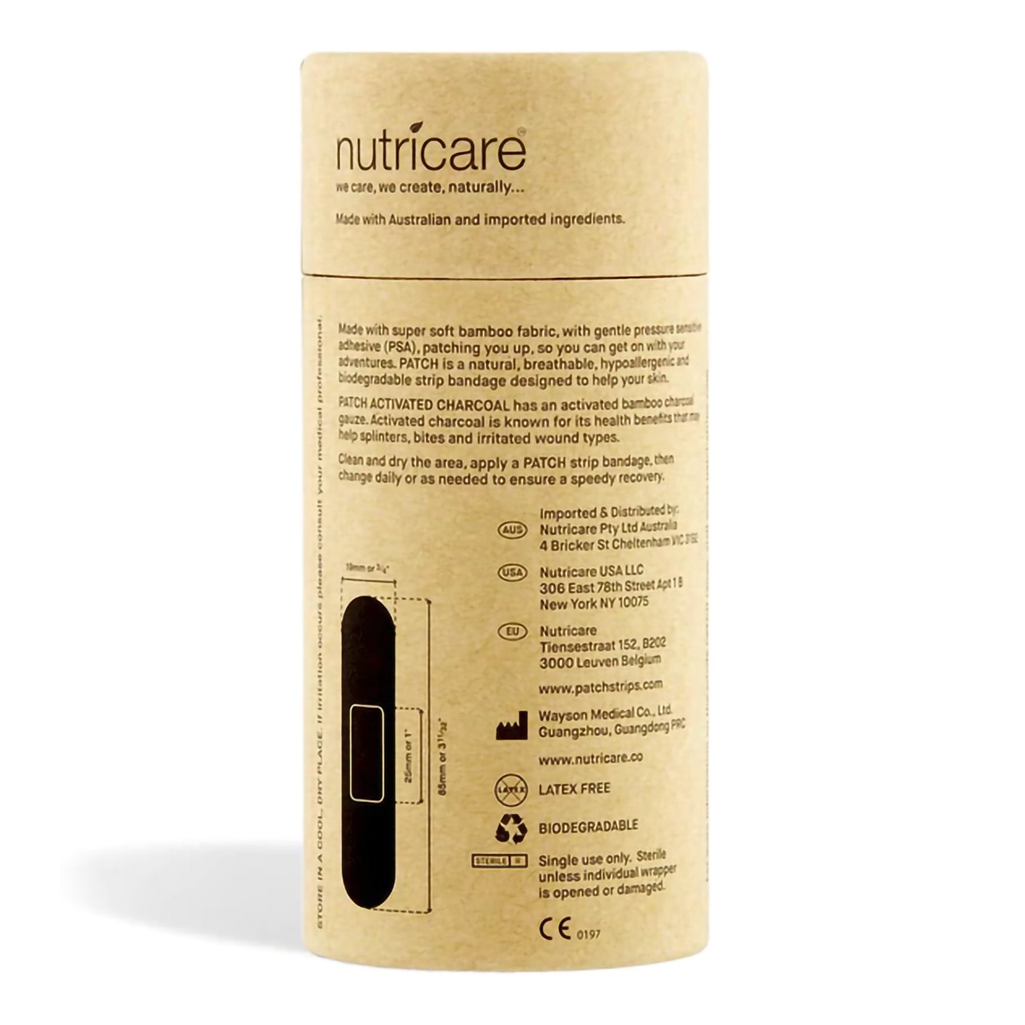 Patch™ Adhesive Strip with Charcoal, ¾ x 3 Inch