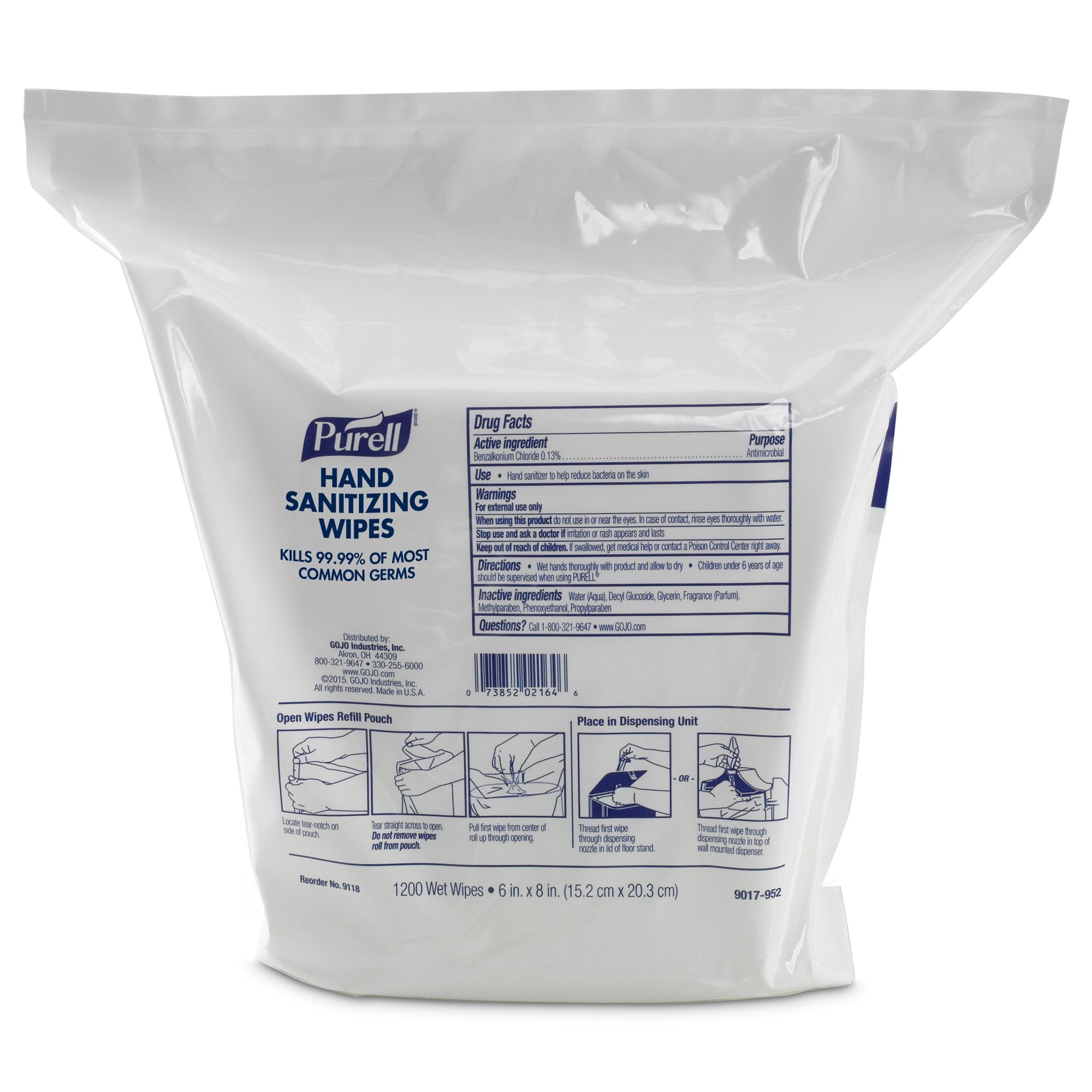 Purell® Sanitizing Skin Wipe Refill Pouch