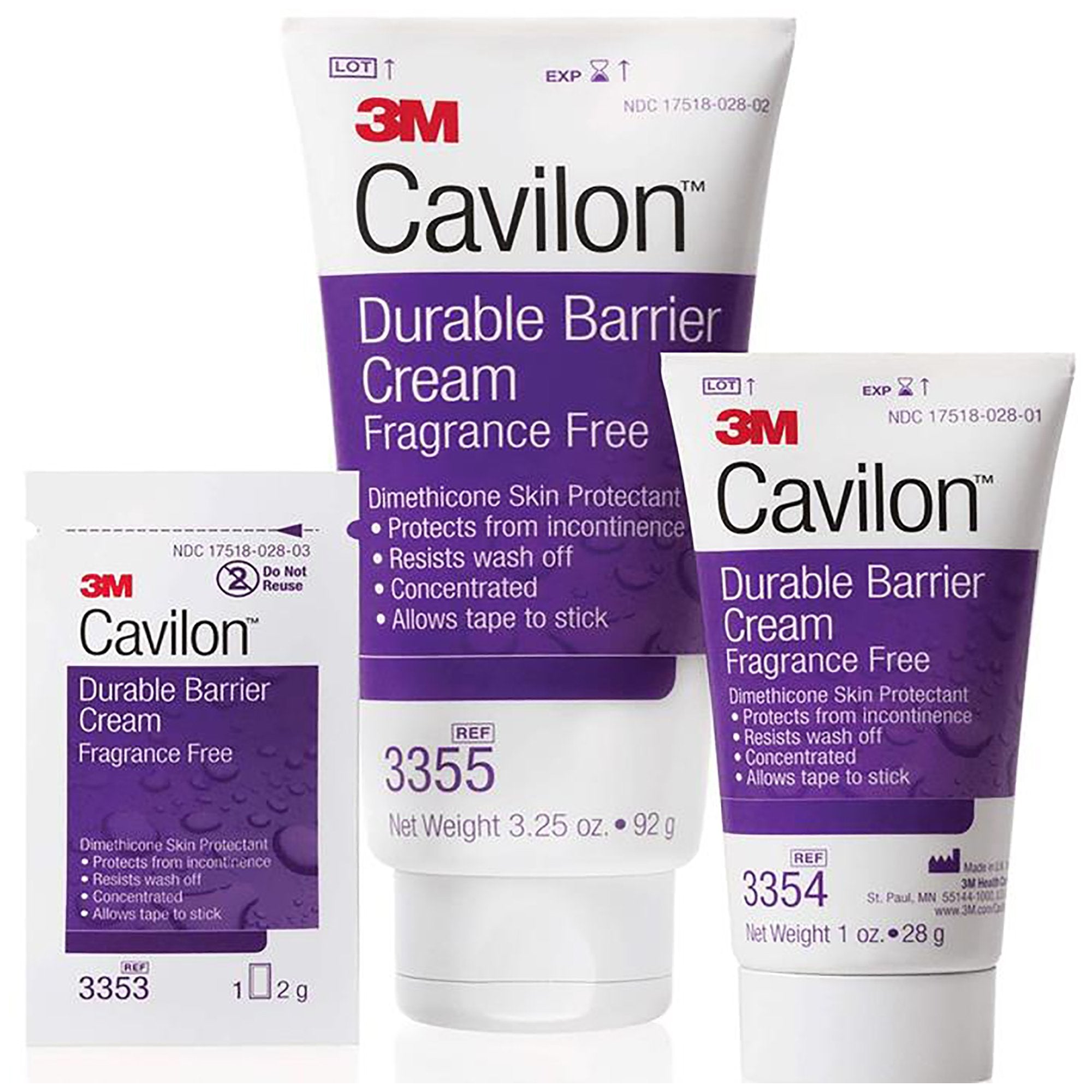 3M Cavilon Barrier Cream, 3.25 oz Tube, Unscented, Hypoallergenic