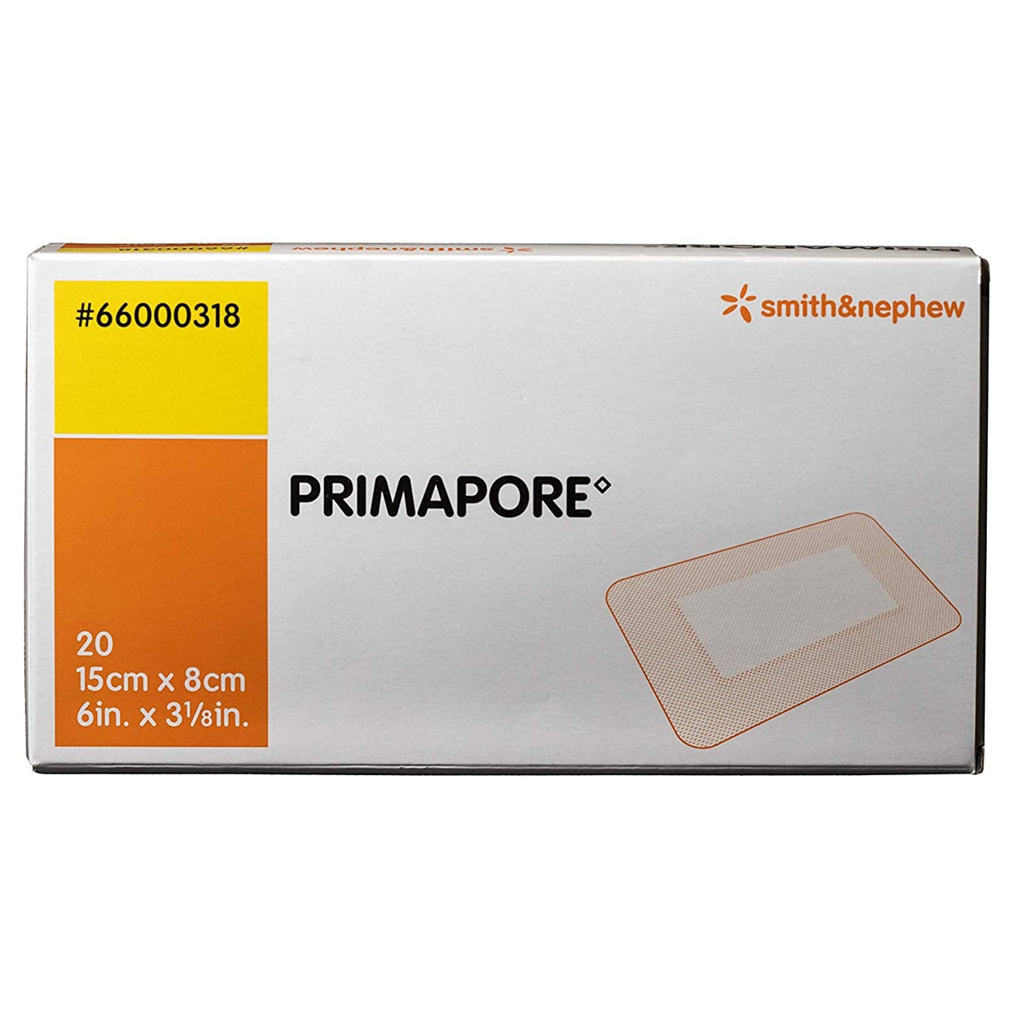 Primapore White Adhesive Dressing, 8 x 15 Centimeter