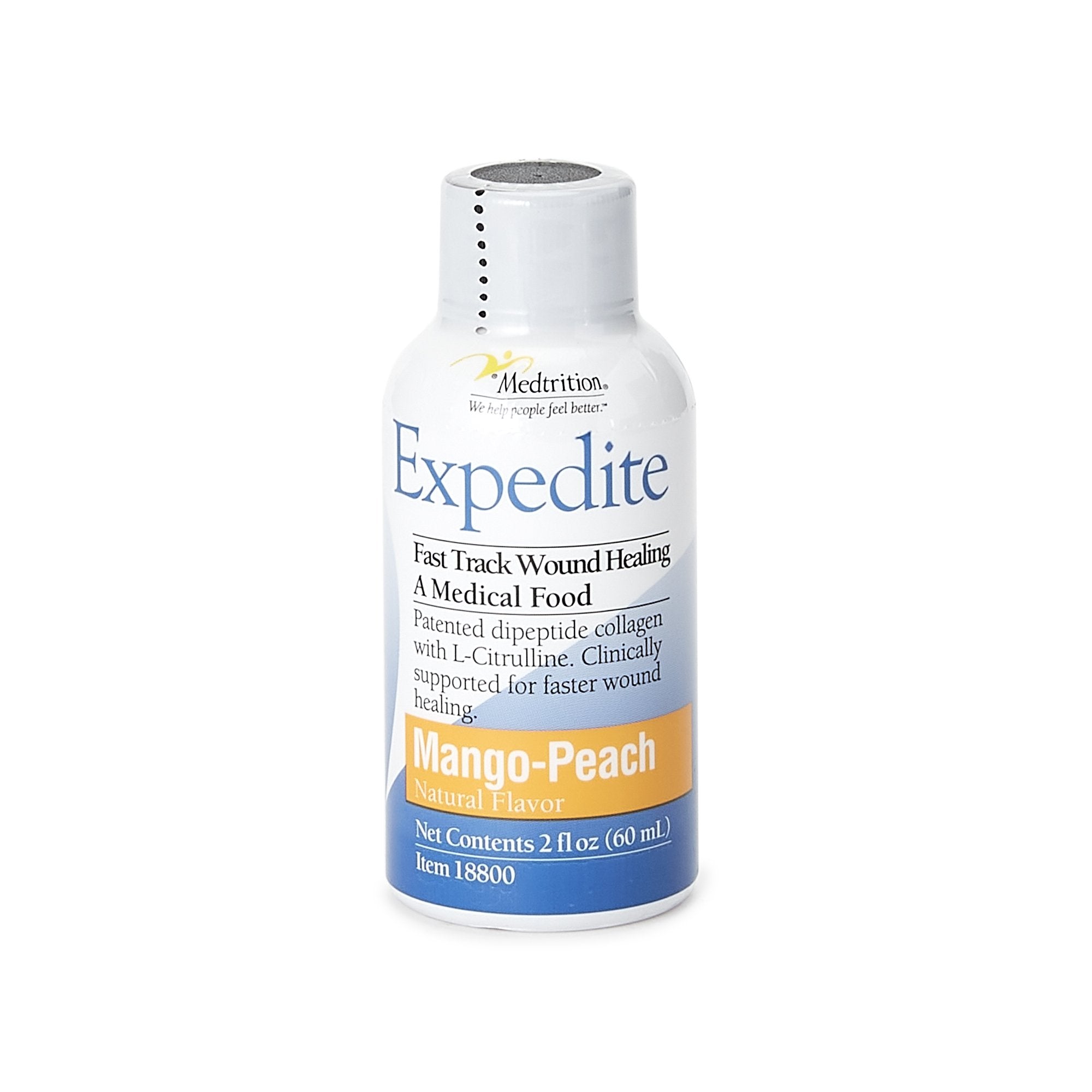 Expedite™ Mango-Peach Concentrated Collagen Dipeptides Medical Food, 2-ounce bottle