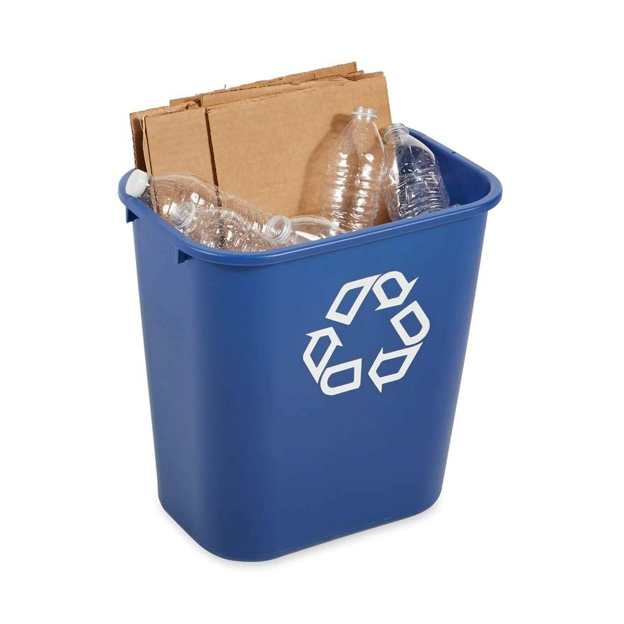 Recycling Container Deskside 28-1/8 Quart Rectangular Blue Open Top