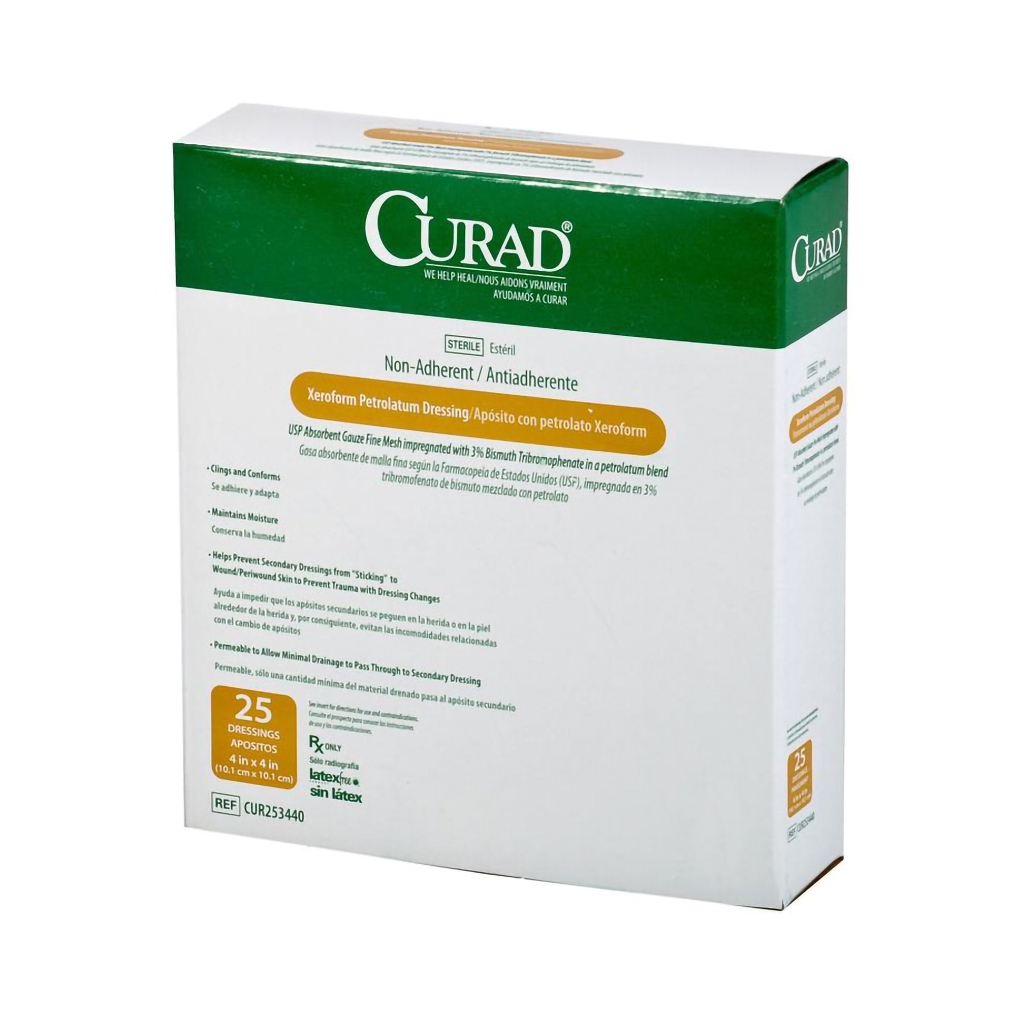 Curad® Xeroform Petrolatum Impregnated Dressing, 4 x 4 Inch