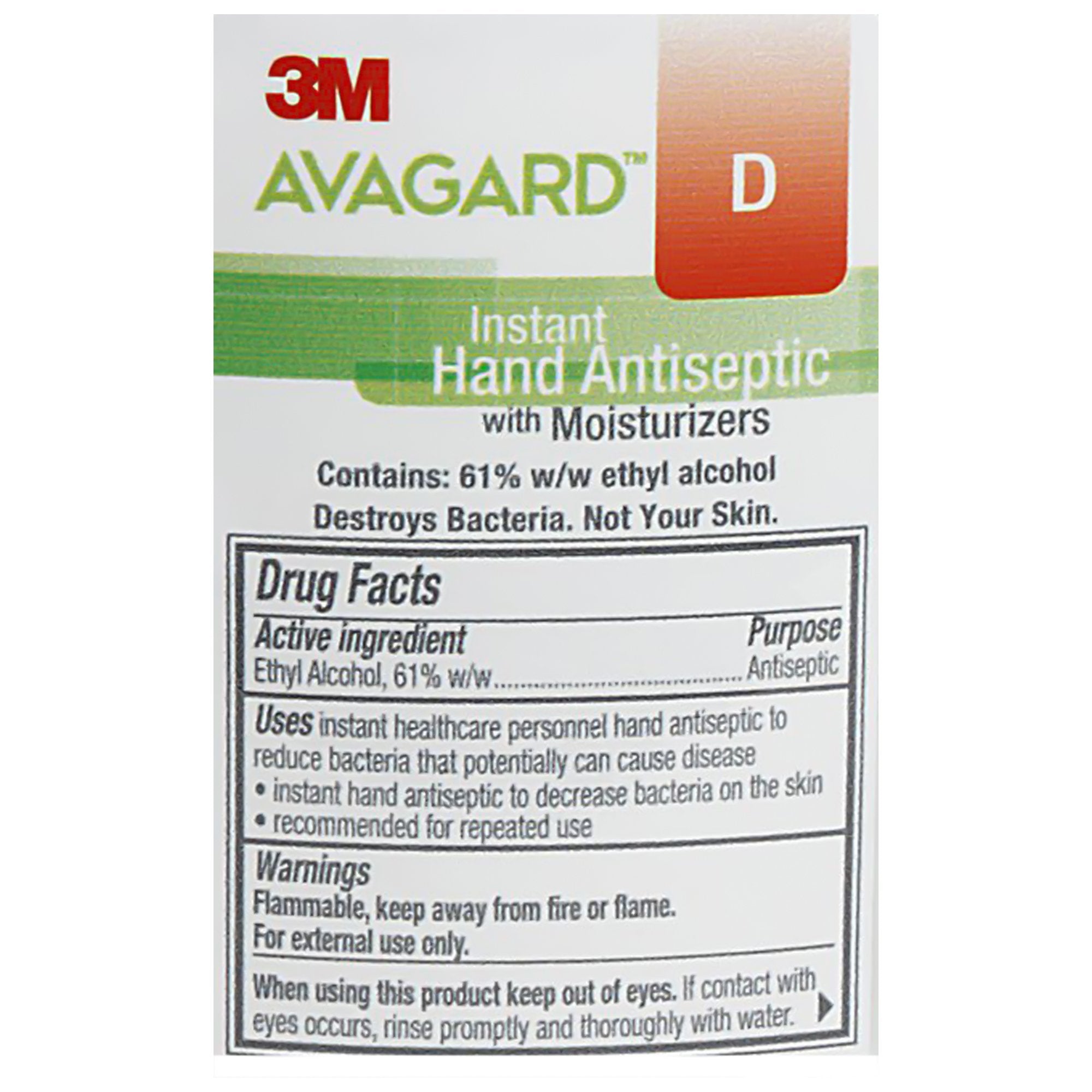 3M Avagard D Hand Antiseptic, 16 oz, Pump Bottle