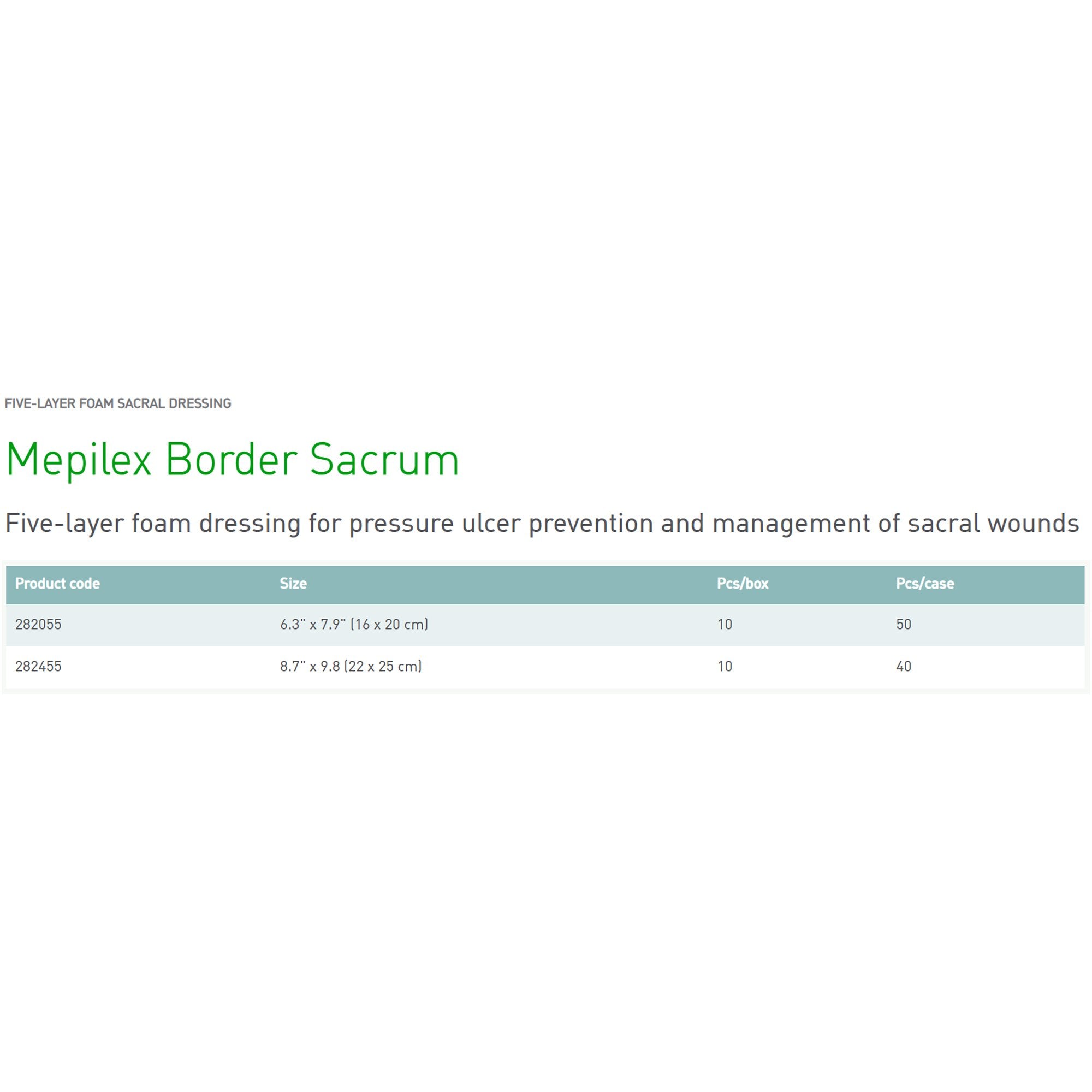 Foam Dressing Mepilex® Border Sacrum 6-1/3 X 7-9/10 Inch With Border Film Backing Silicone Adhesive Sacral Sterile