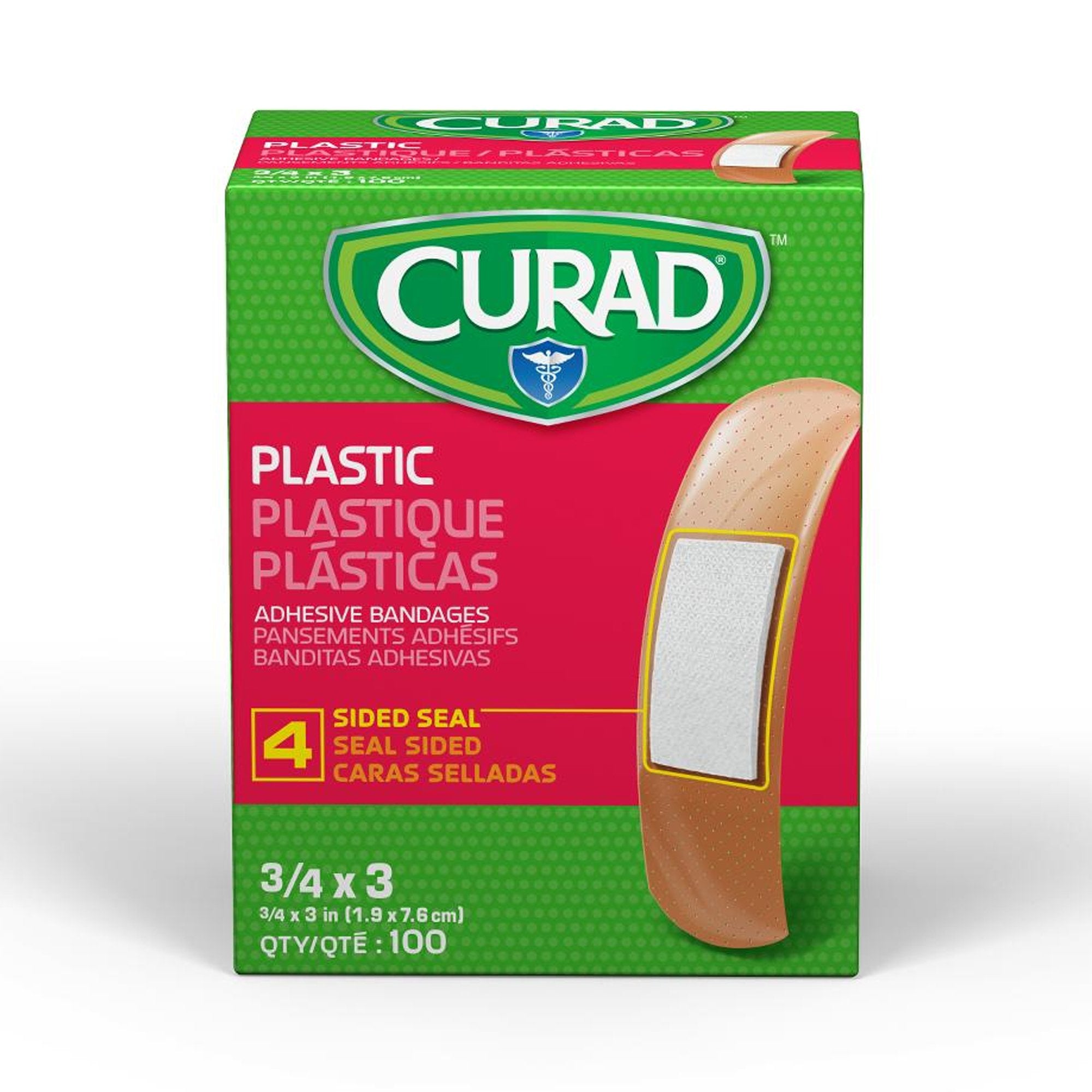 Curad® Tan Adhesive Strip, 3/4 x 3 Inch