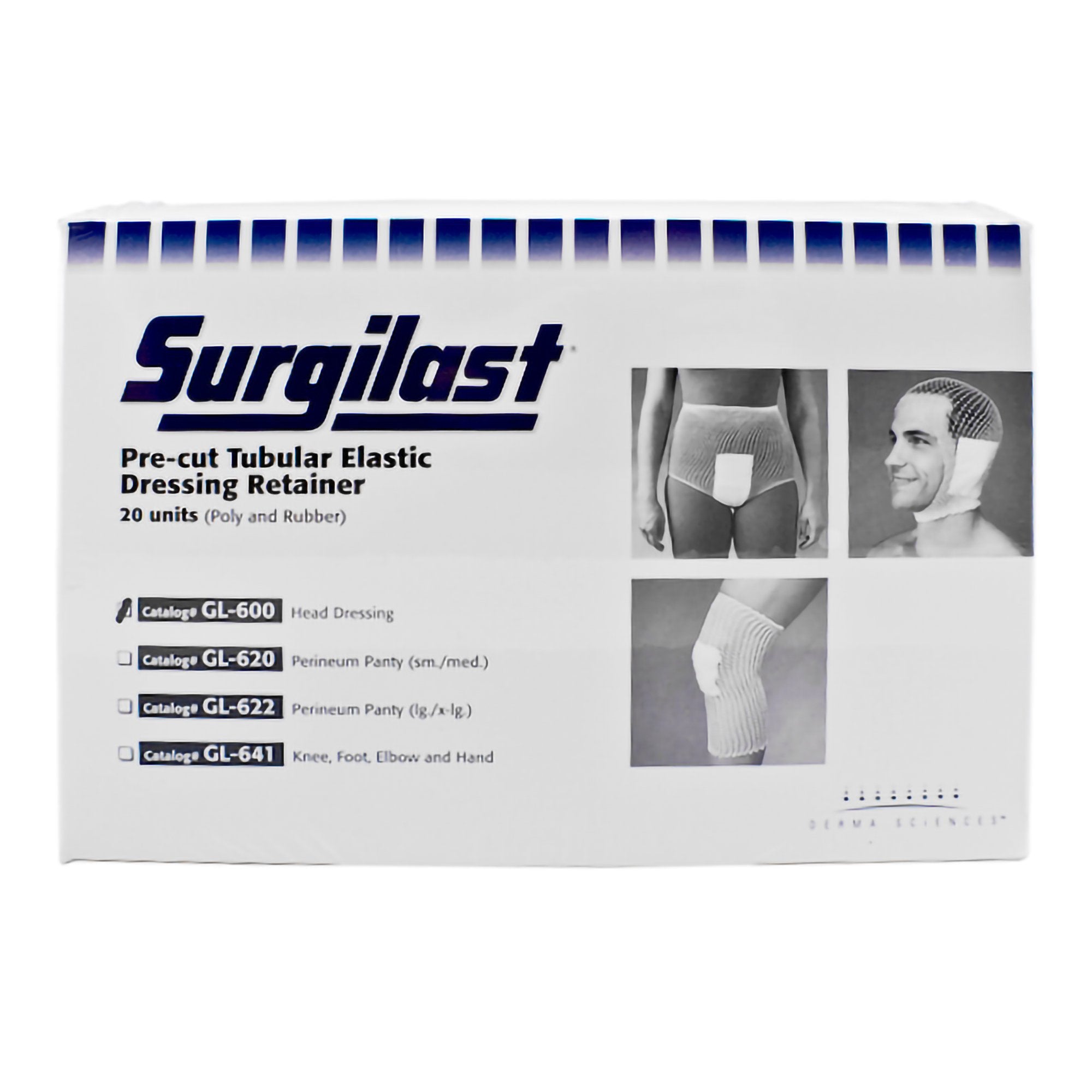 Elastic Net Retainer Dressing Surgilast® Pre-Cut Tubular / Pre-Cut Elastic One Size Fits Most White Head NonSterile