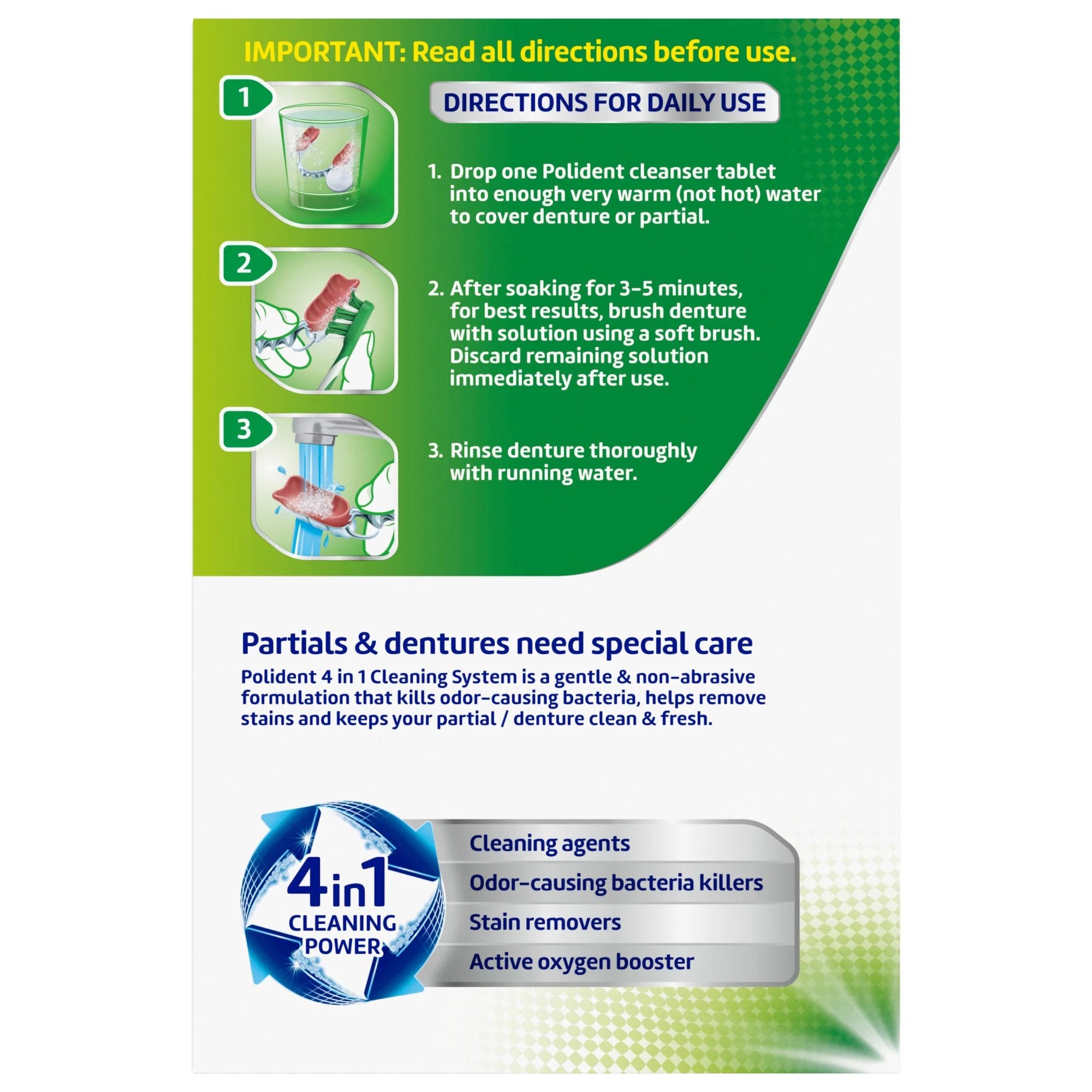 Polident® 3 Minute Denture Cleaner, 40 ct.