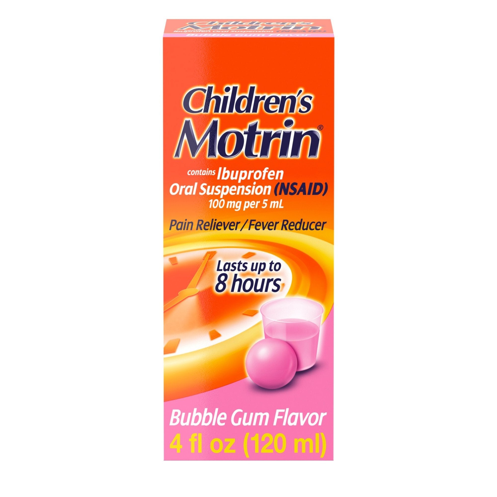 Children's Pain Relief Motrin 100 mg / 5 mL Strength Ibuprofen Oral Suspension