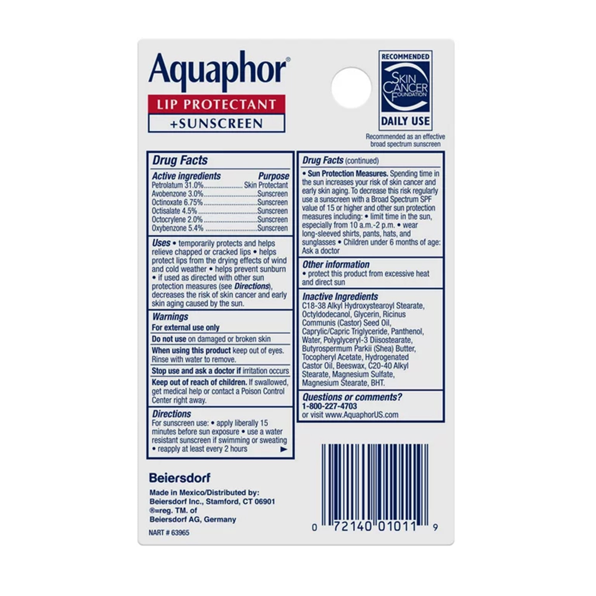 Aquaphor® Lip Protectant + SPF 30